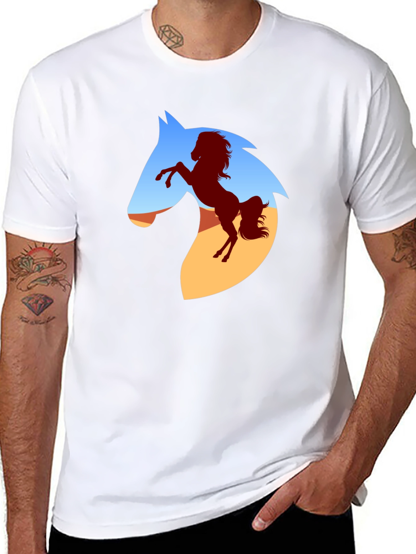 Horse Silhouette Graphic T-Shirt