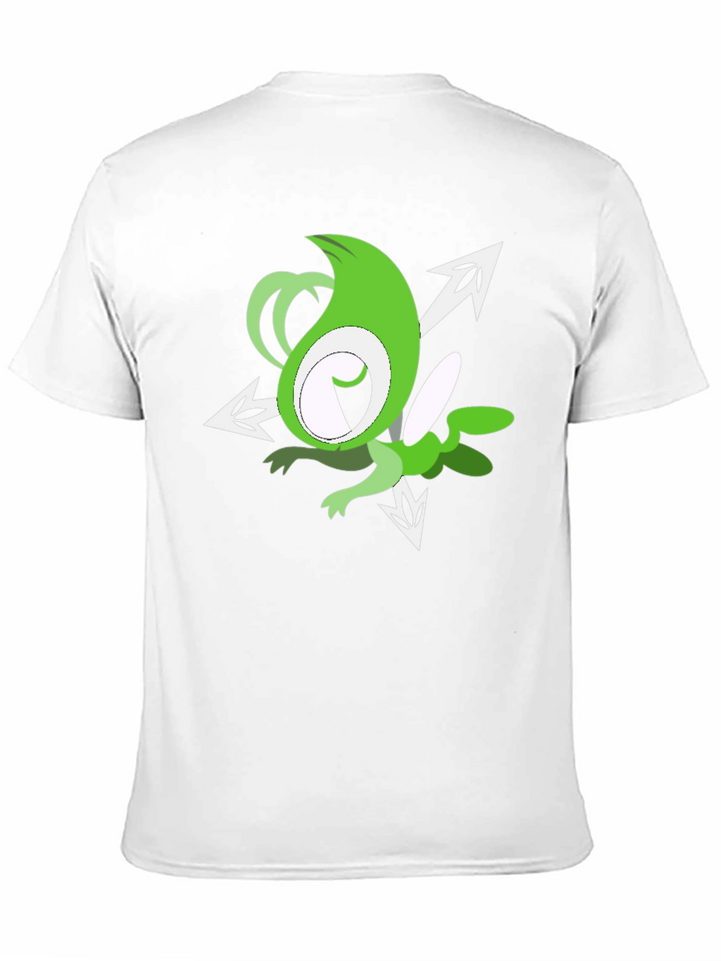 Green Cartoon Character Black T-Shirt