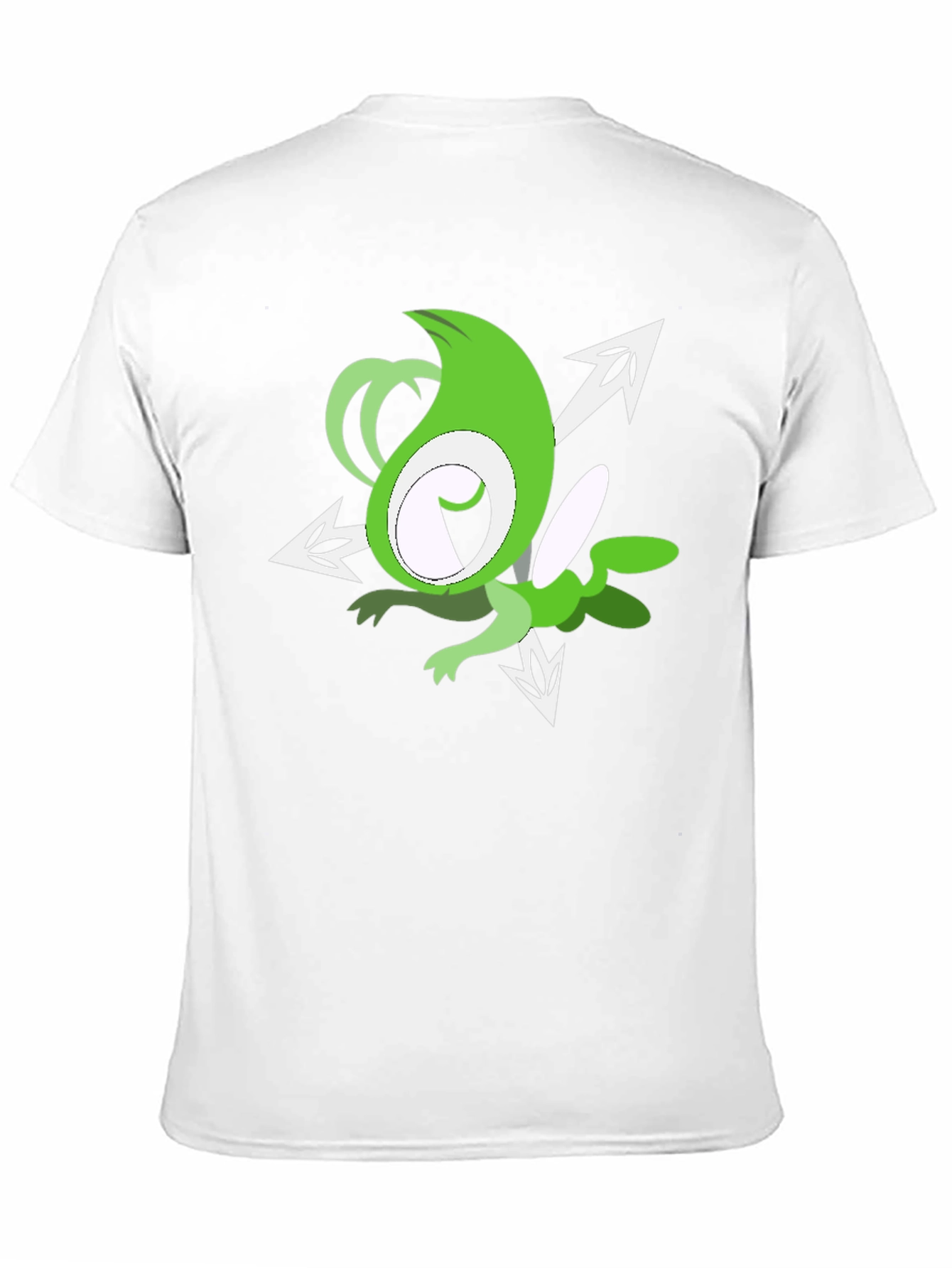 Green Cartoon Character Black T-Shirt