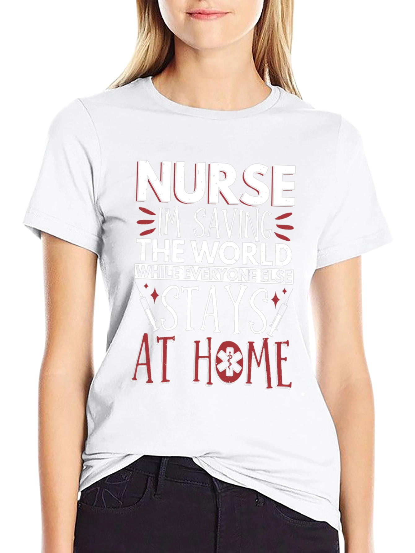 Nurse Saving the World Graphic T-Shirt
