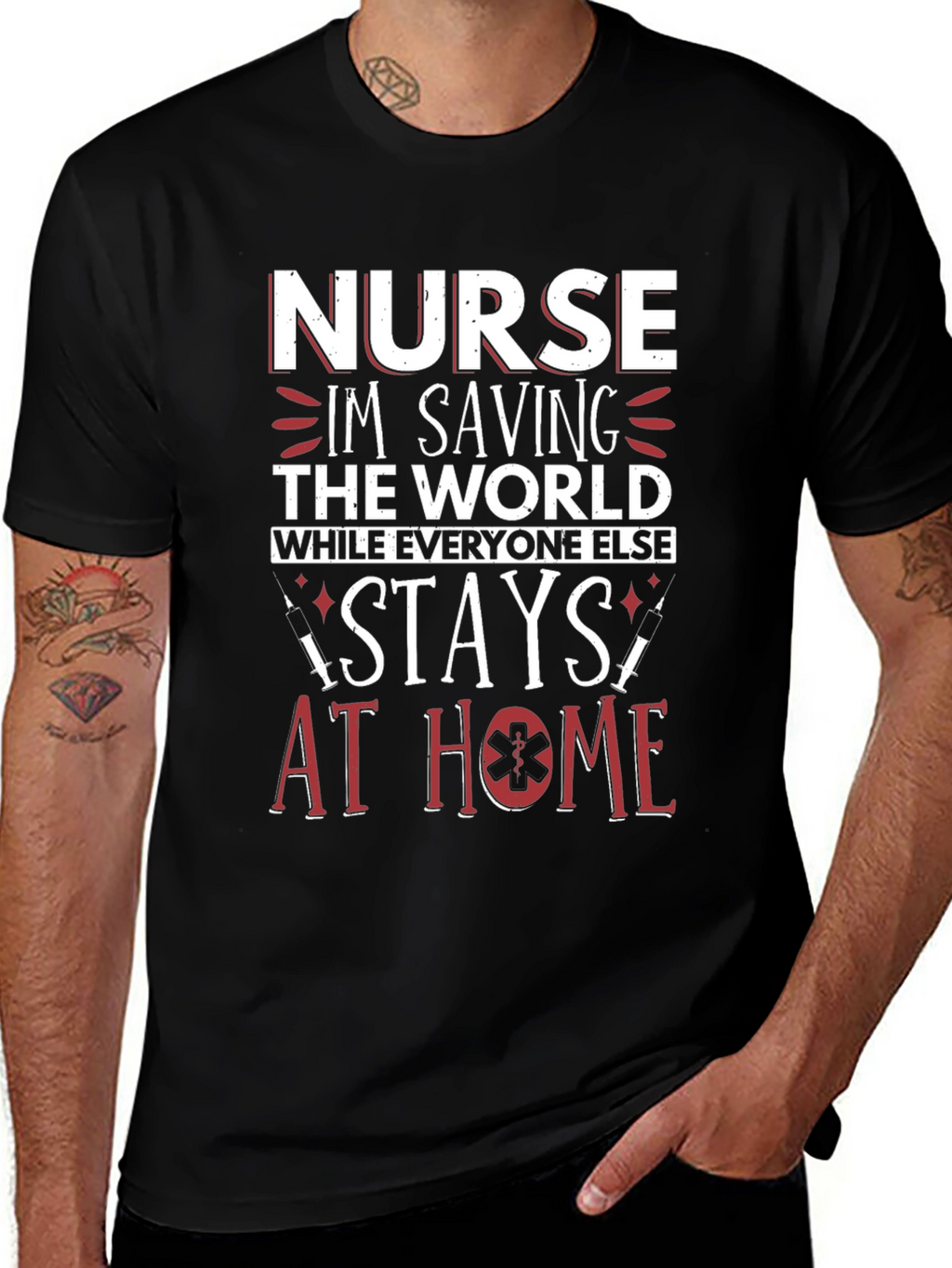 Nurse Saving the World Graphic T-Shirt