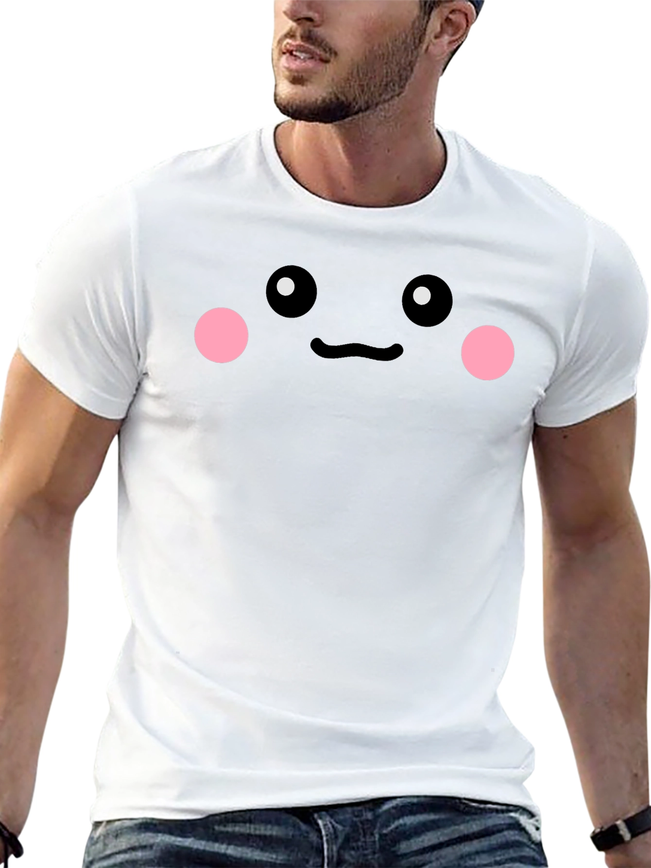 Cute Face Graphic Tee - Black Unisex Shirt