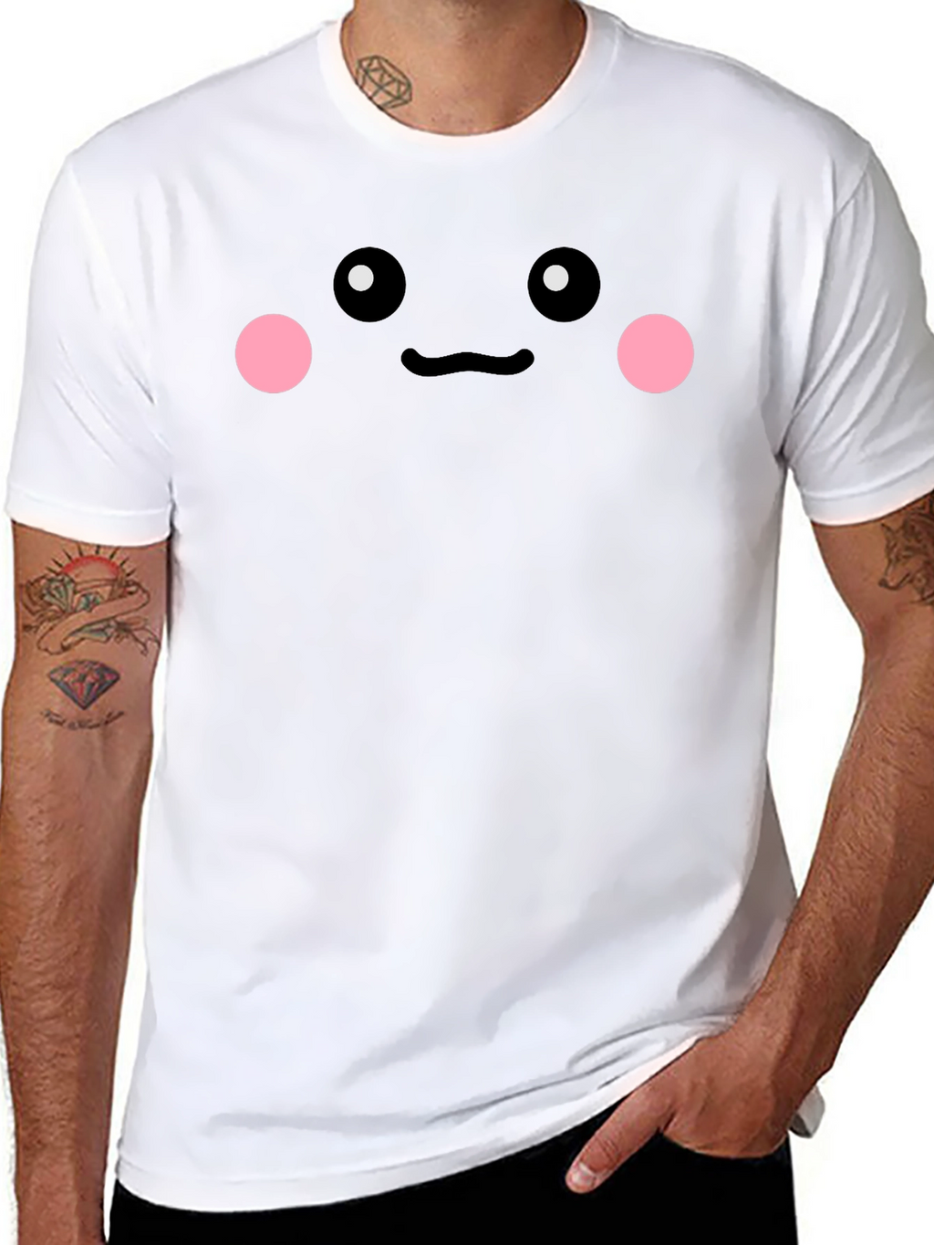 Cute Face Graphic Tee - Black Unisex Shirt