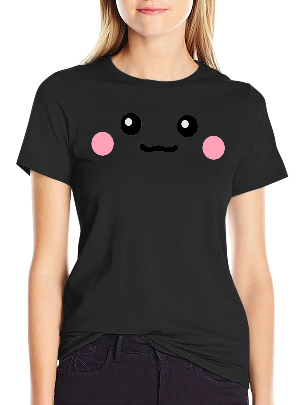 Cute Face Graphic Tee - Black Unisex Shirt