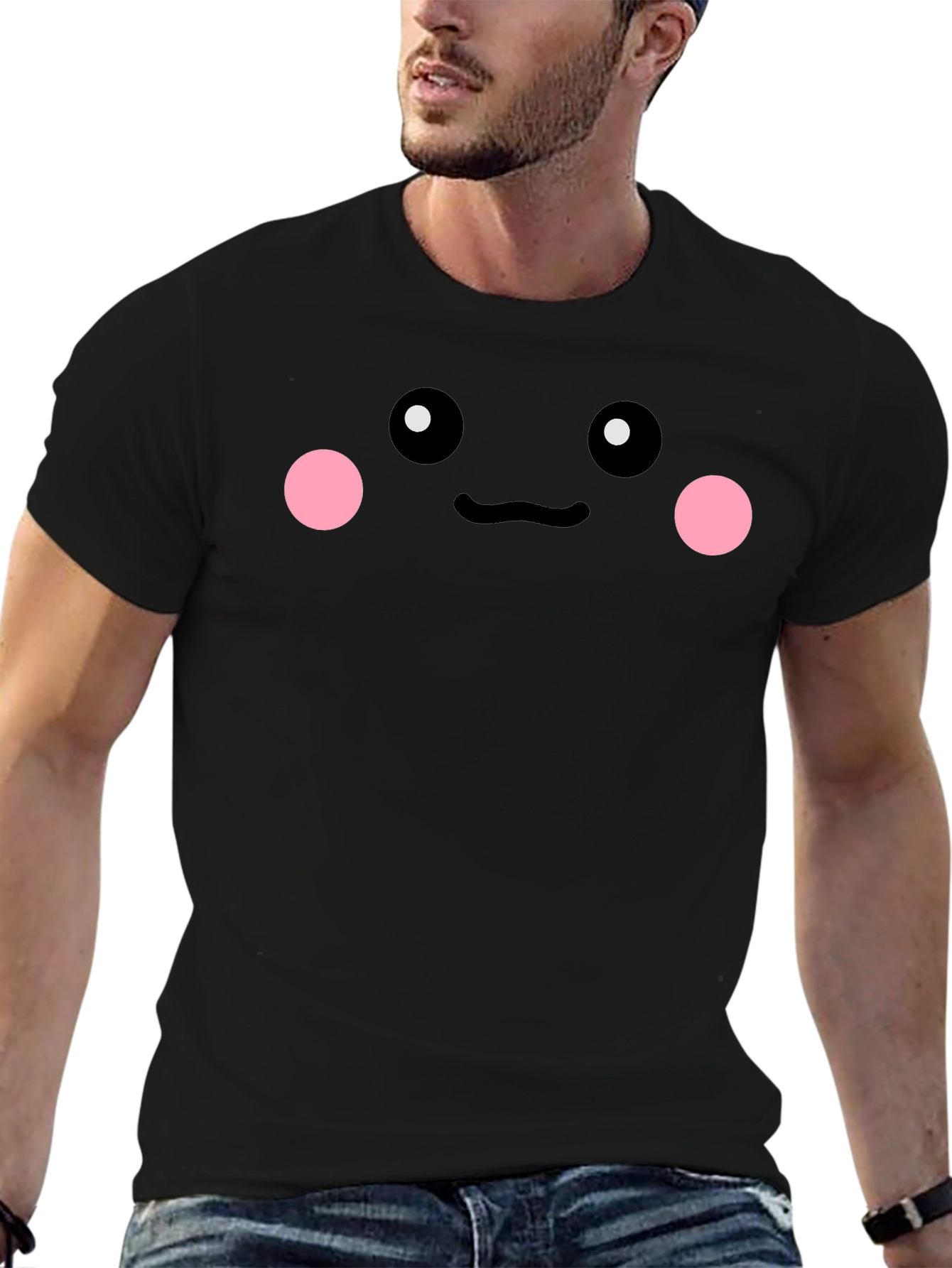 Cute Face Graphic Tee - Black Unisex Shirt