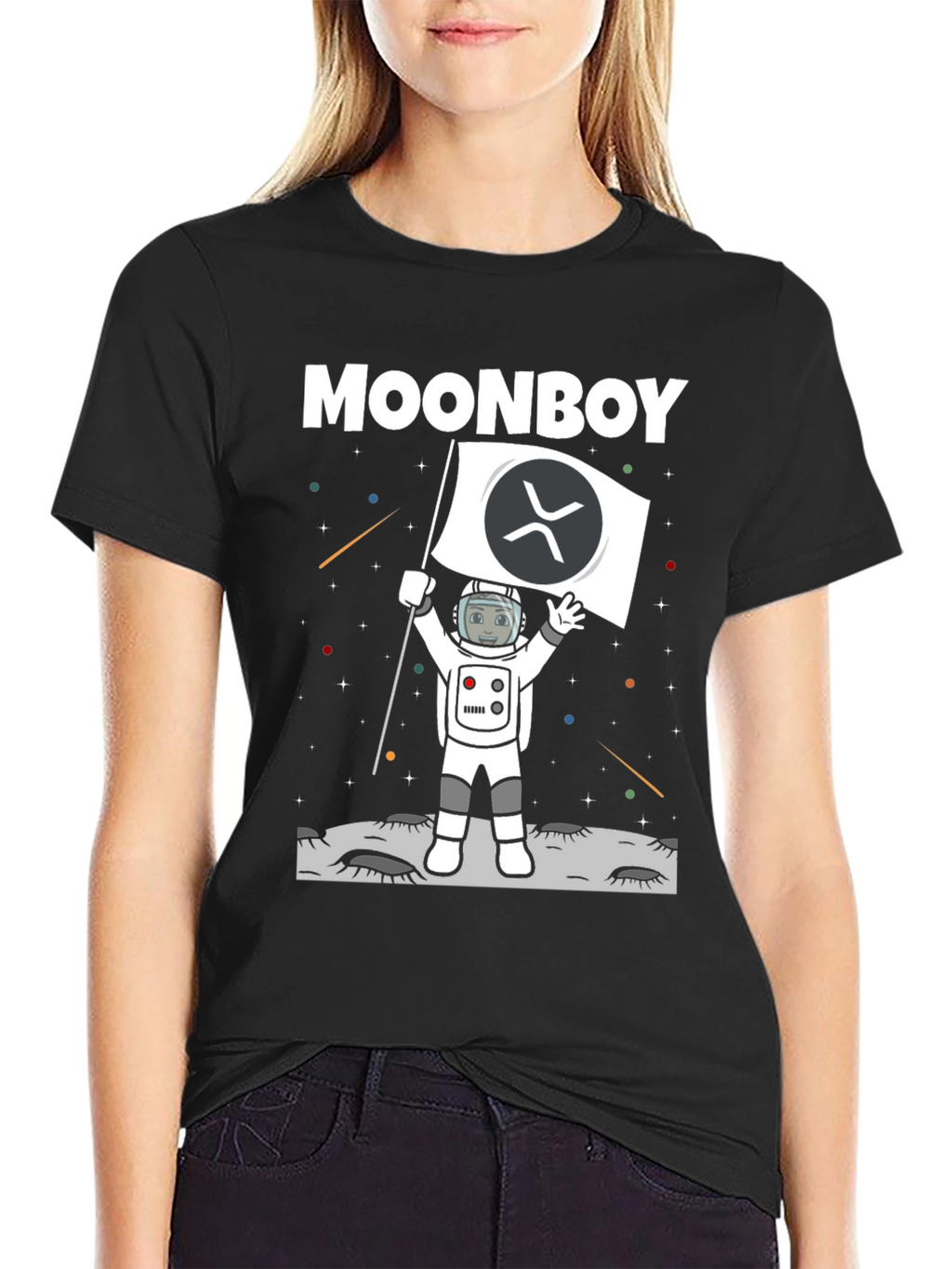 Moonboy XRP Crypto Black T-Shirt