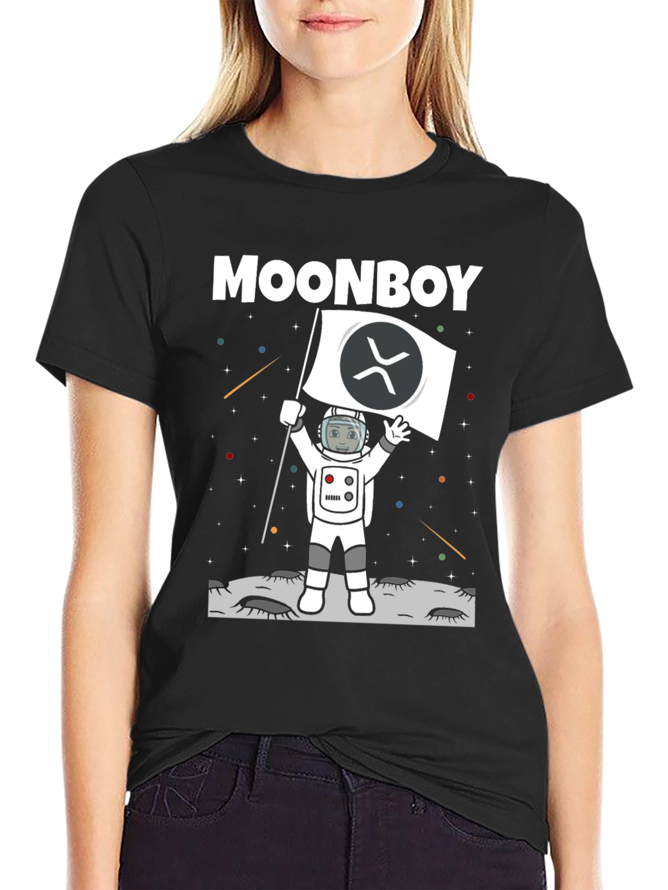 Moonboy XRP Crypto Black T-Shirt