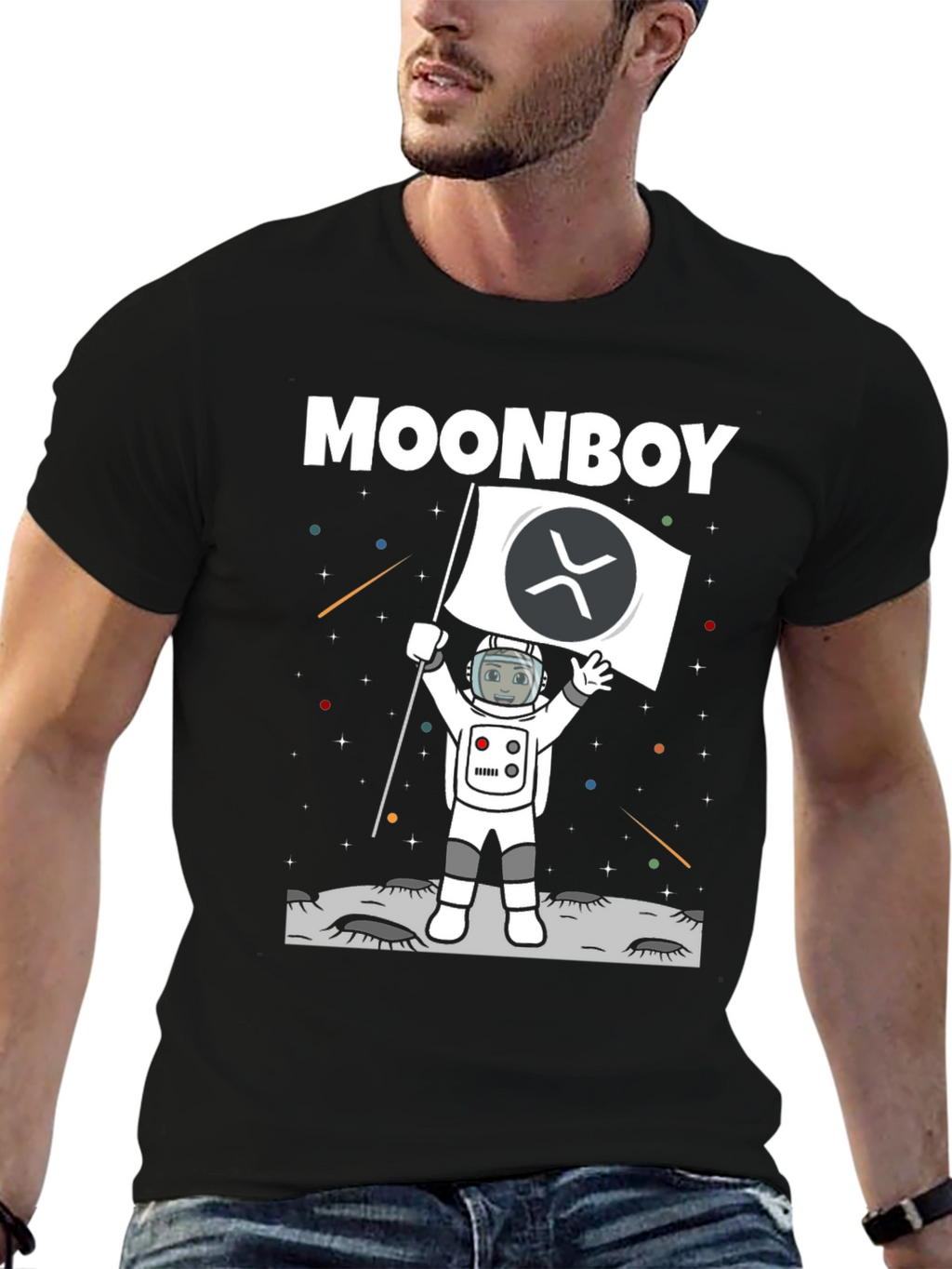 Moonboy XRP Crypto Black T-Shirt