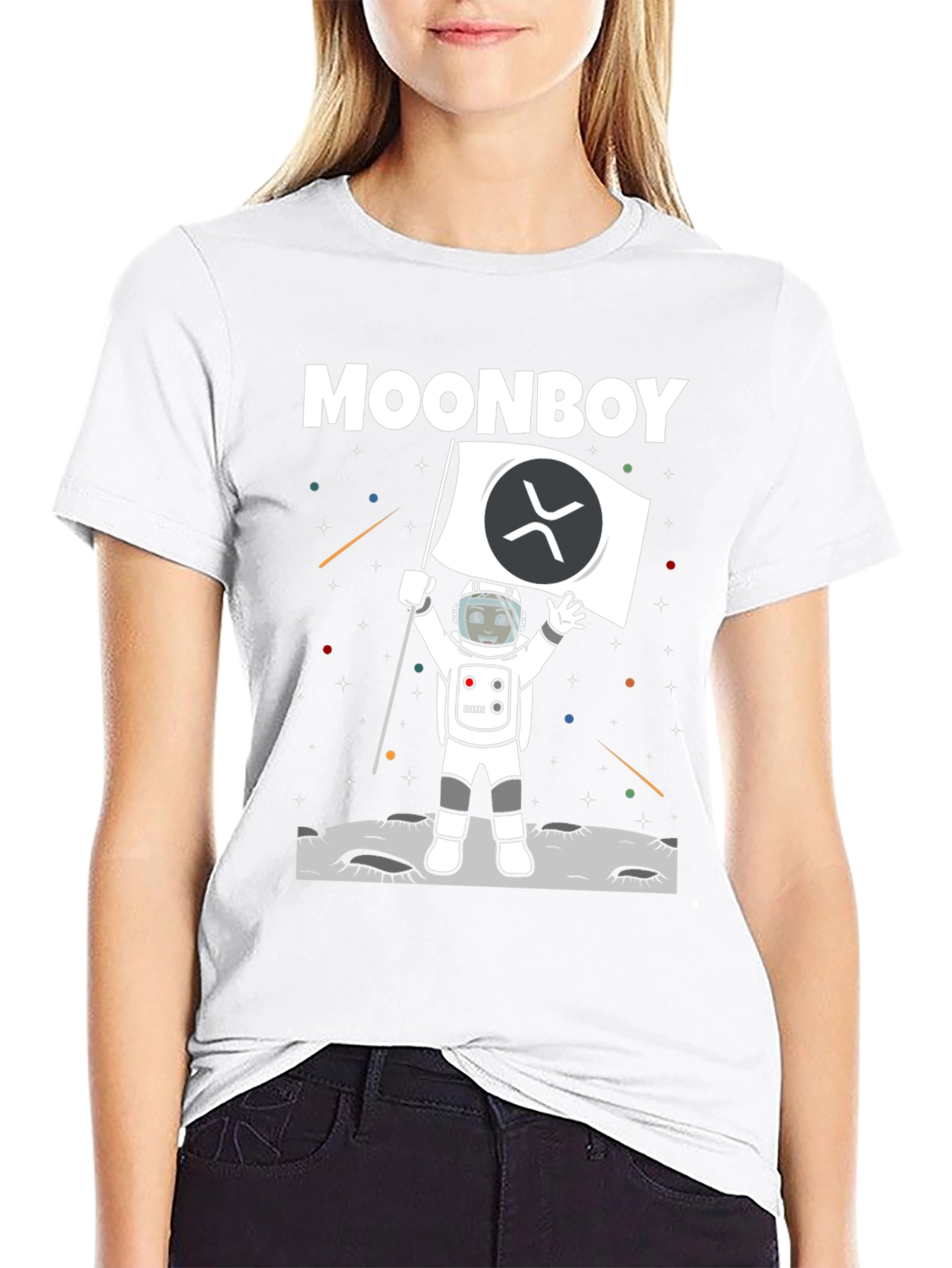 Moonboy XRP Crypto Black T-Shirt