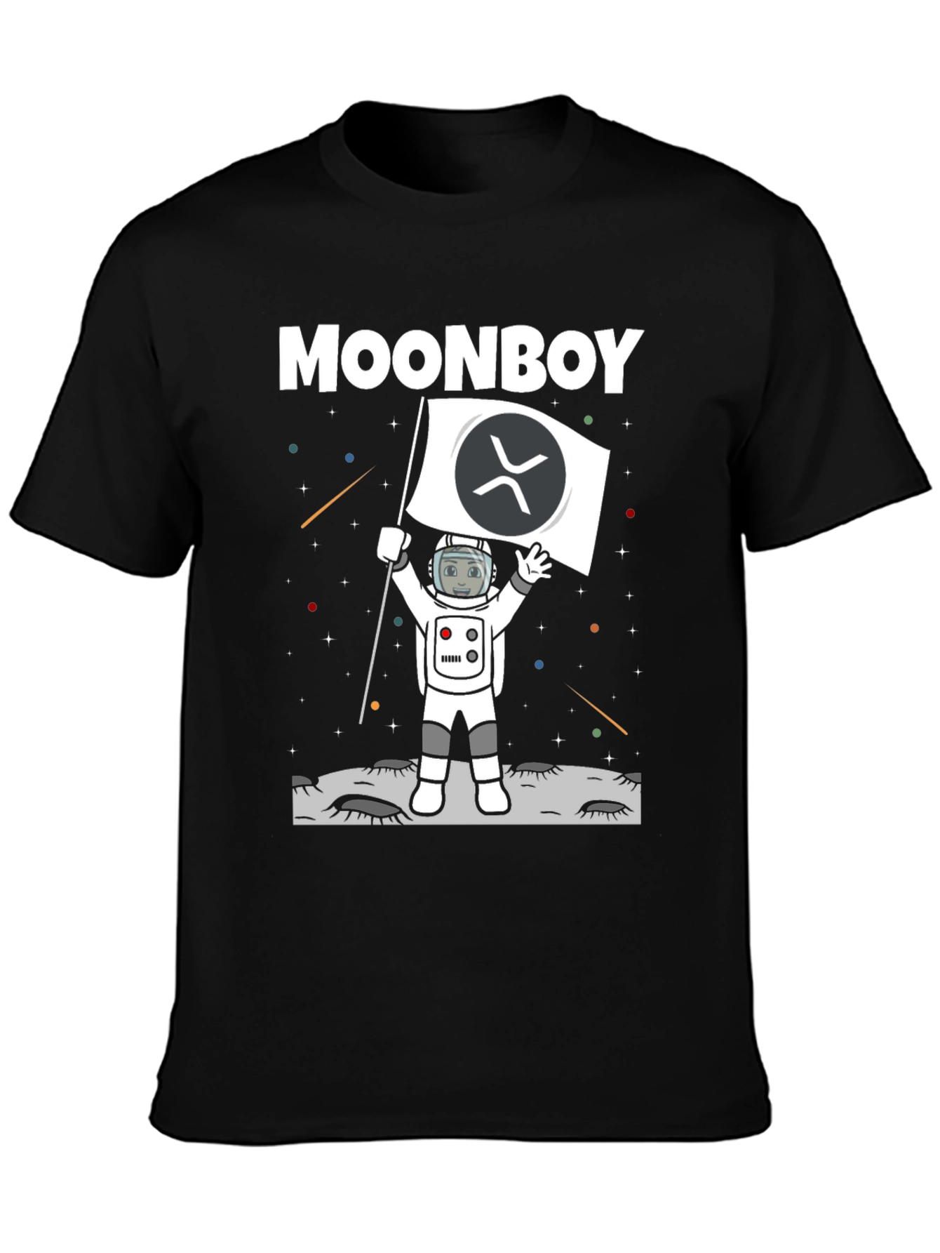 Moonboy XRP Crypto Black T-Shirt