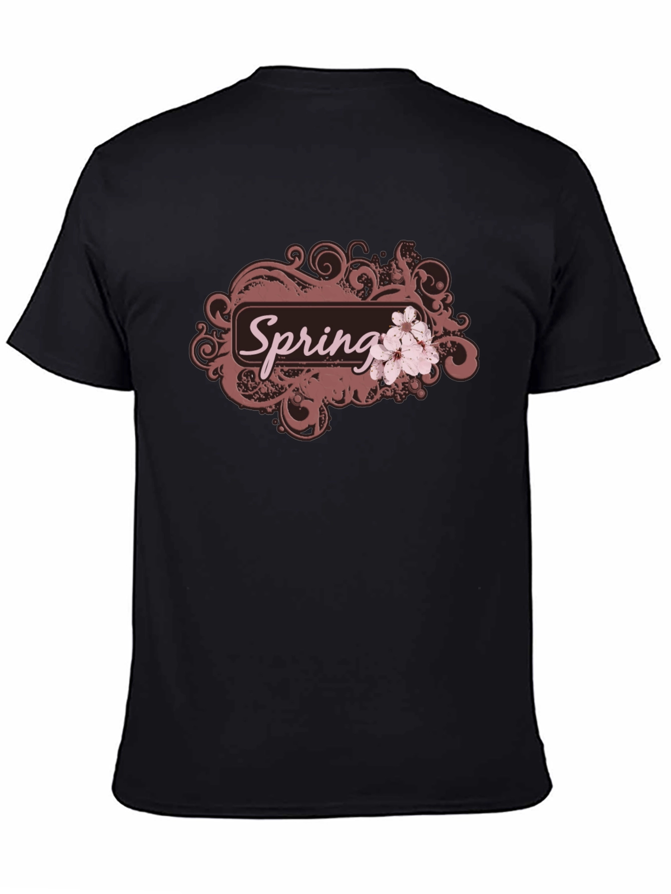 Spring Blossom Graphic Tee - Black