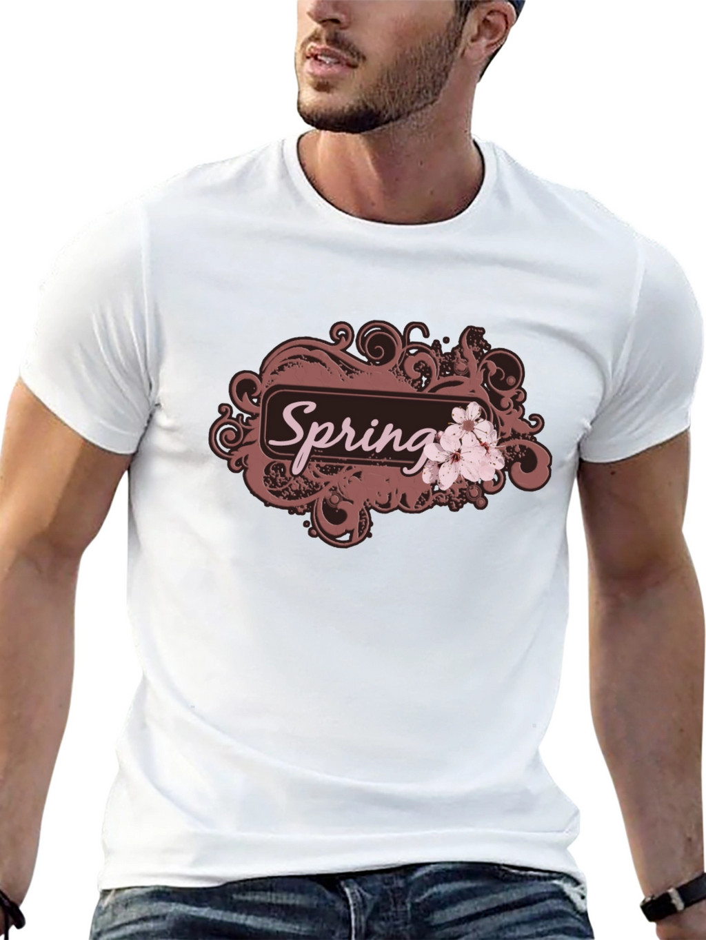 Spring Blossom Graphic Tee - Black