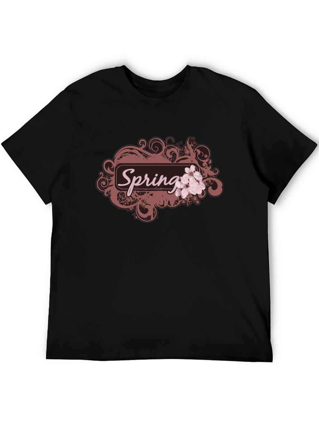 Spring Blossom Graphic Tee - Black