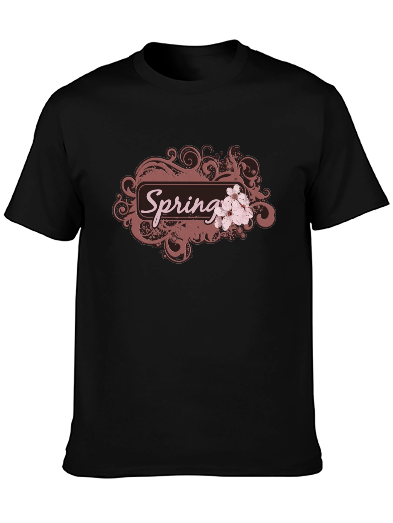 Spring Blossom Graphic Tee - Black