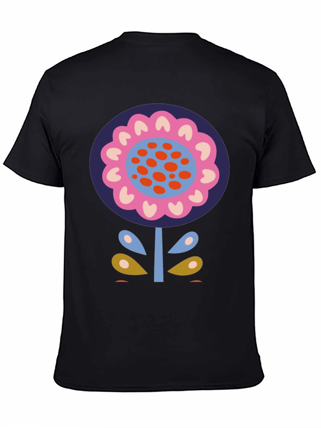 Bold Floral Graphic Print Black T-Shirt