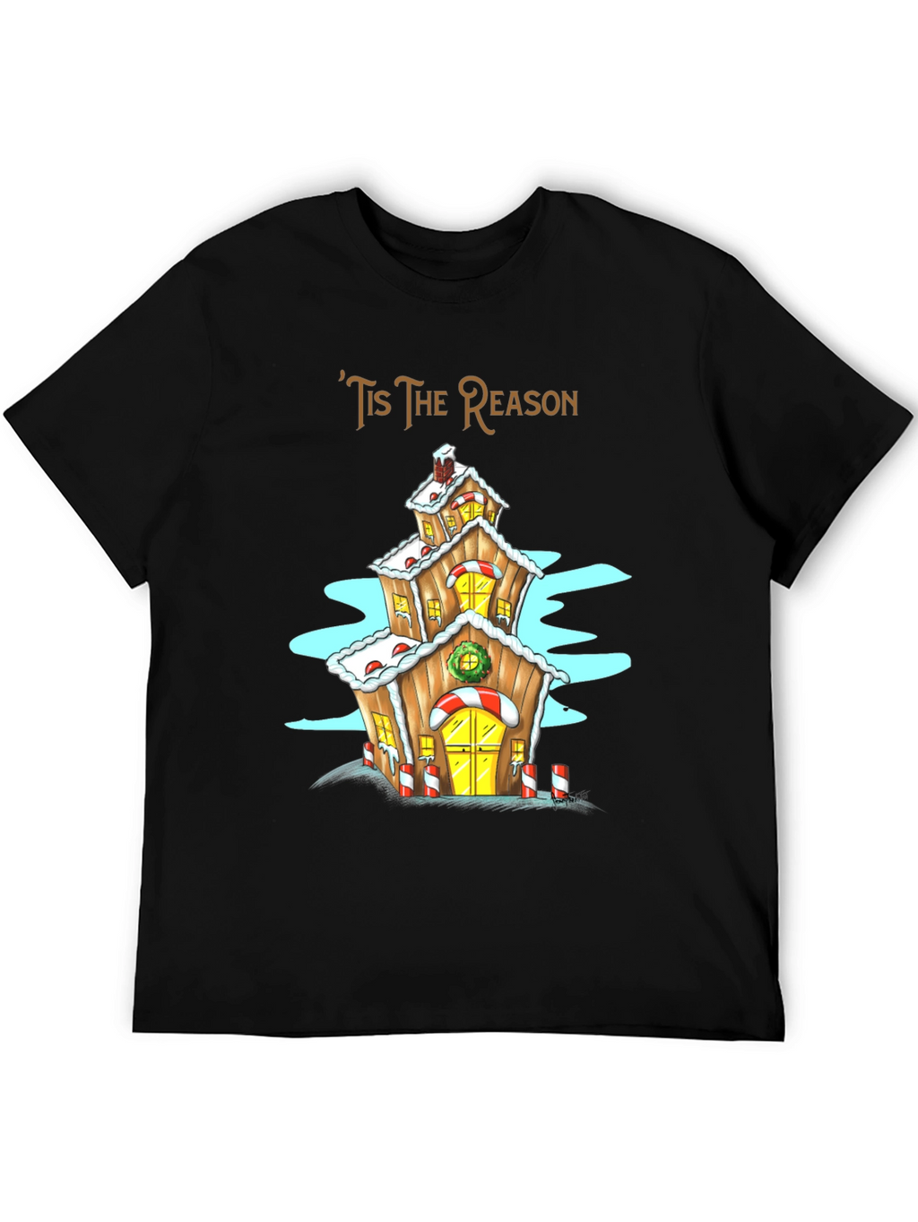 Tis The Reason Christmas Gingerbread House T-Shirt