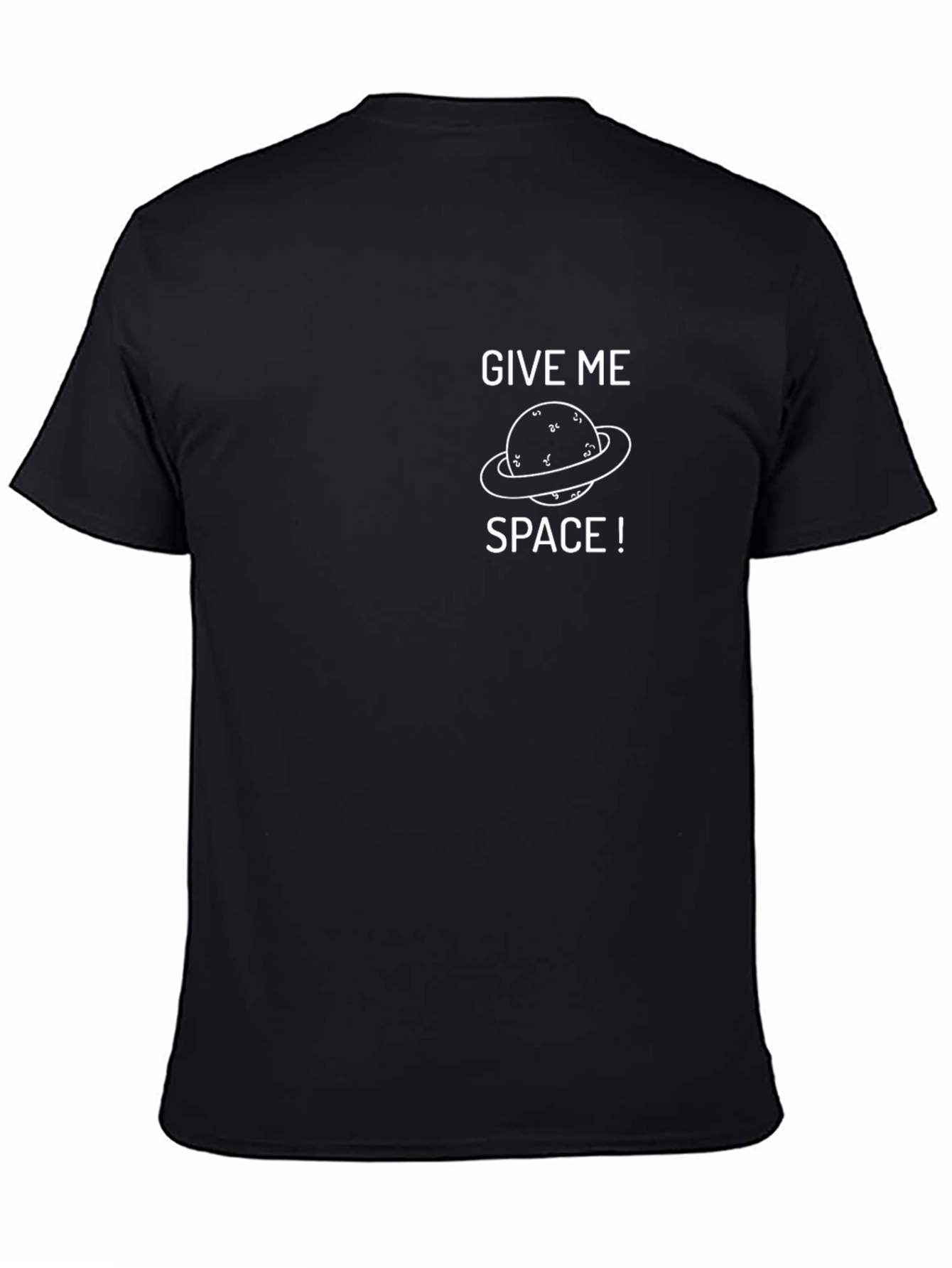 Give Me Space T-Shirt - Black Cotton Graphic Tee