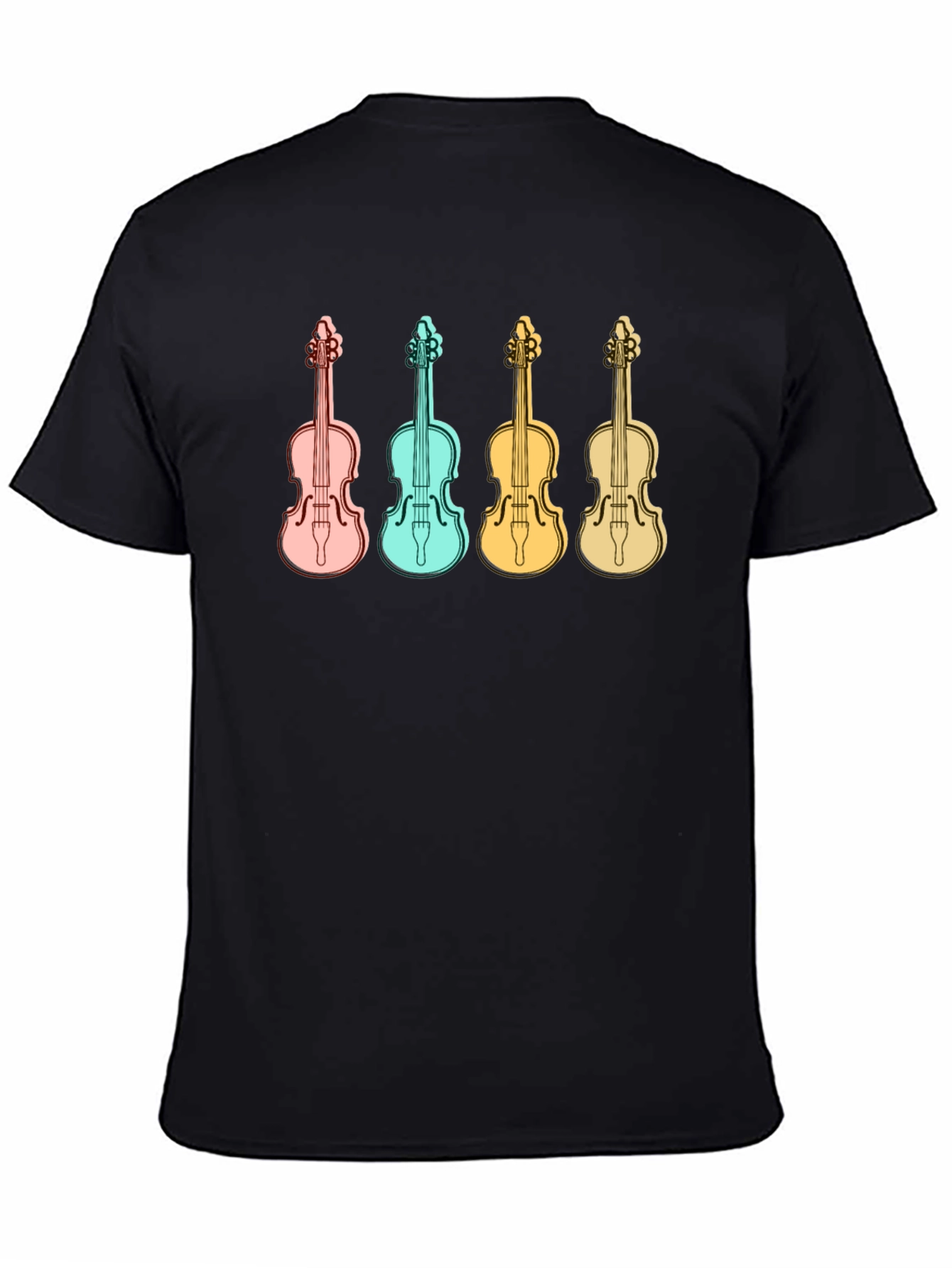 Musical T-Shirt with Colorful Violin Design