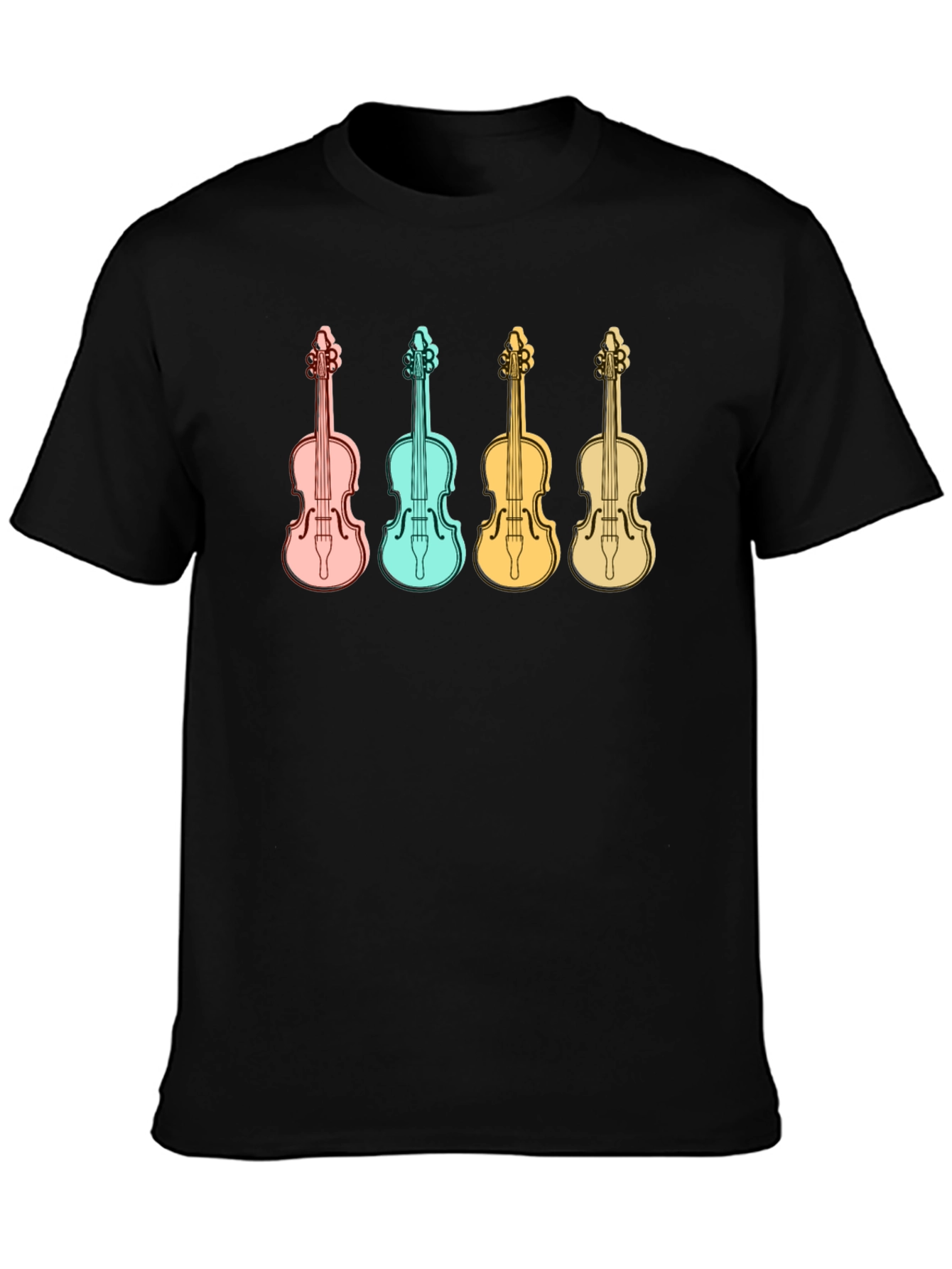 Musical T-Shirt with Colorful Violin Design