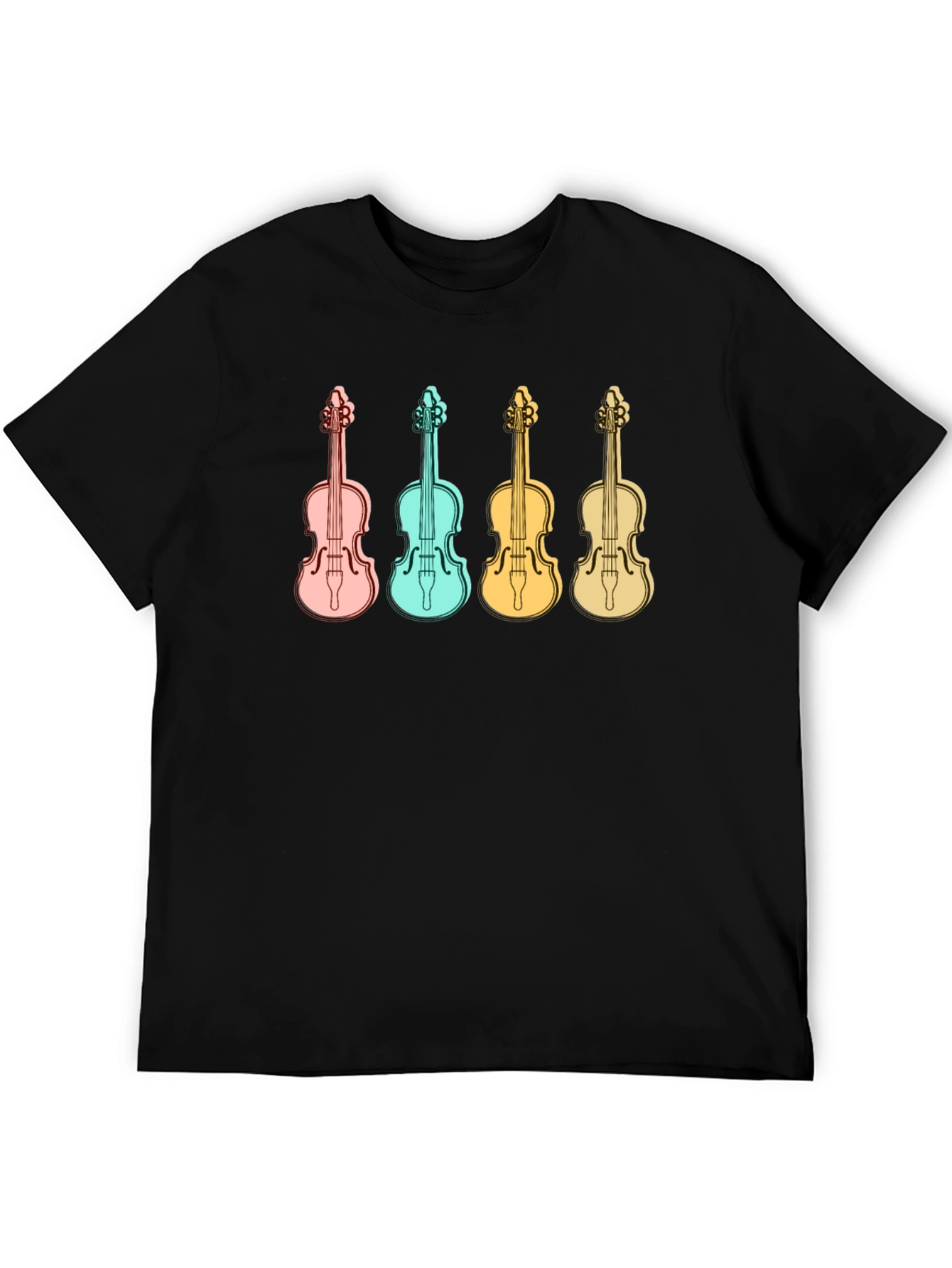 Musical T-Shirt with Colorful Violin Design