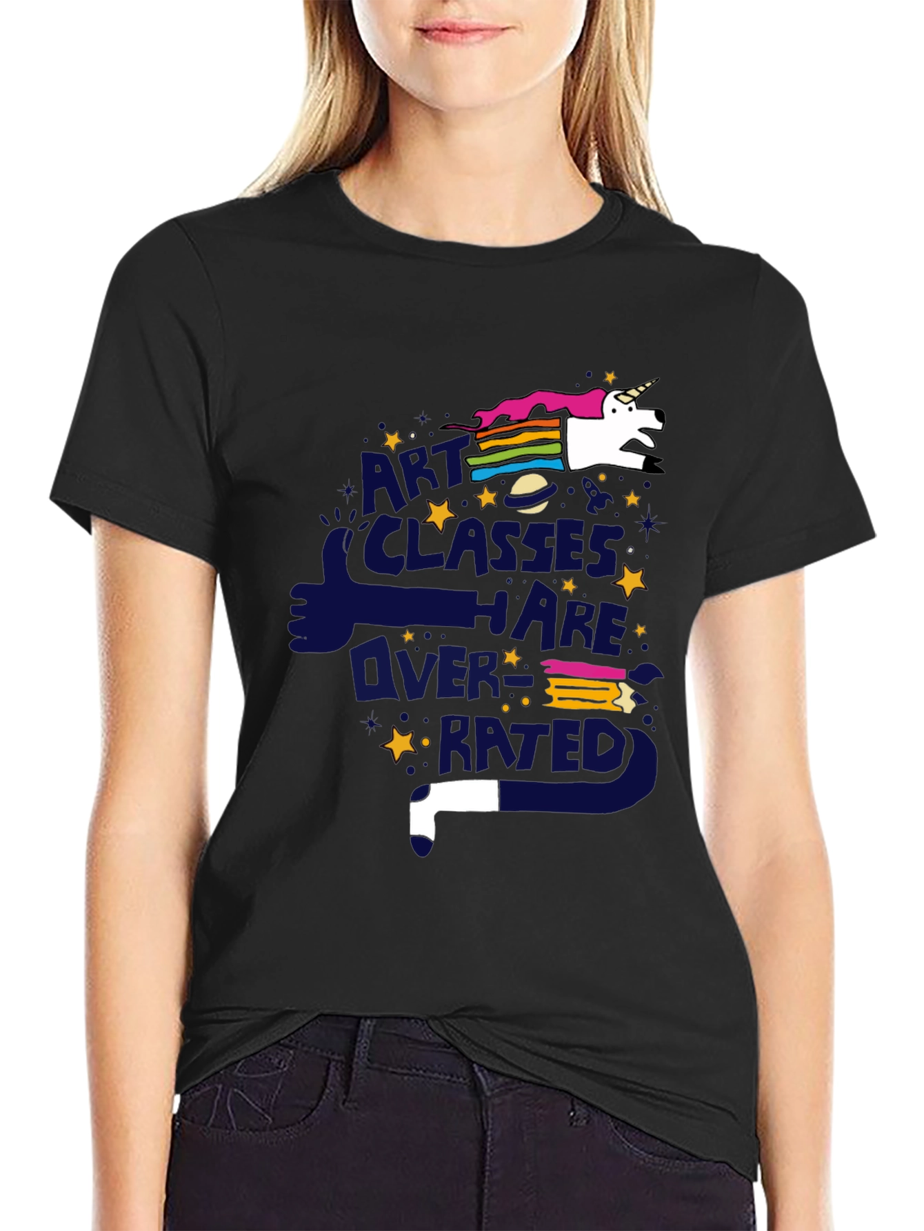 Art Classes Unicorn T-Shirt - Overrated Graphic Tee