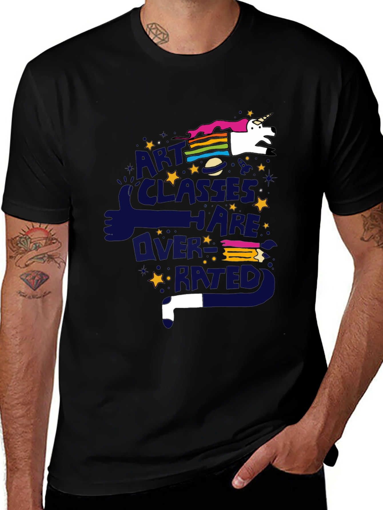 Art Classes Unicorn T-Shirt - Overrated Graphic Tee