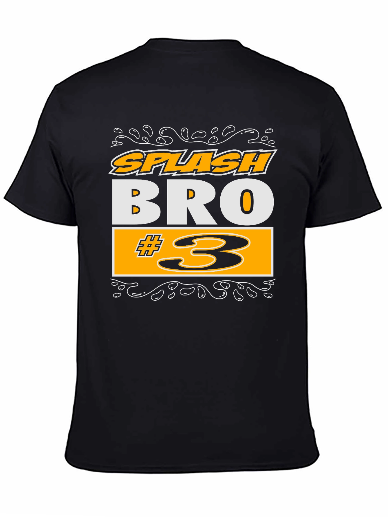 Splash Bro #3 Black Graphic T-Shirt