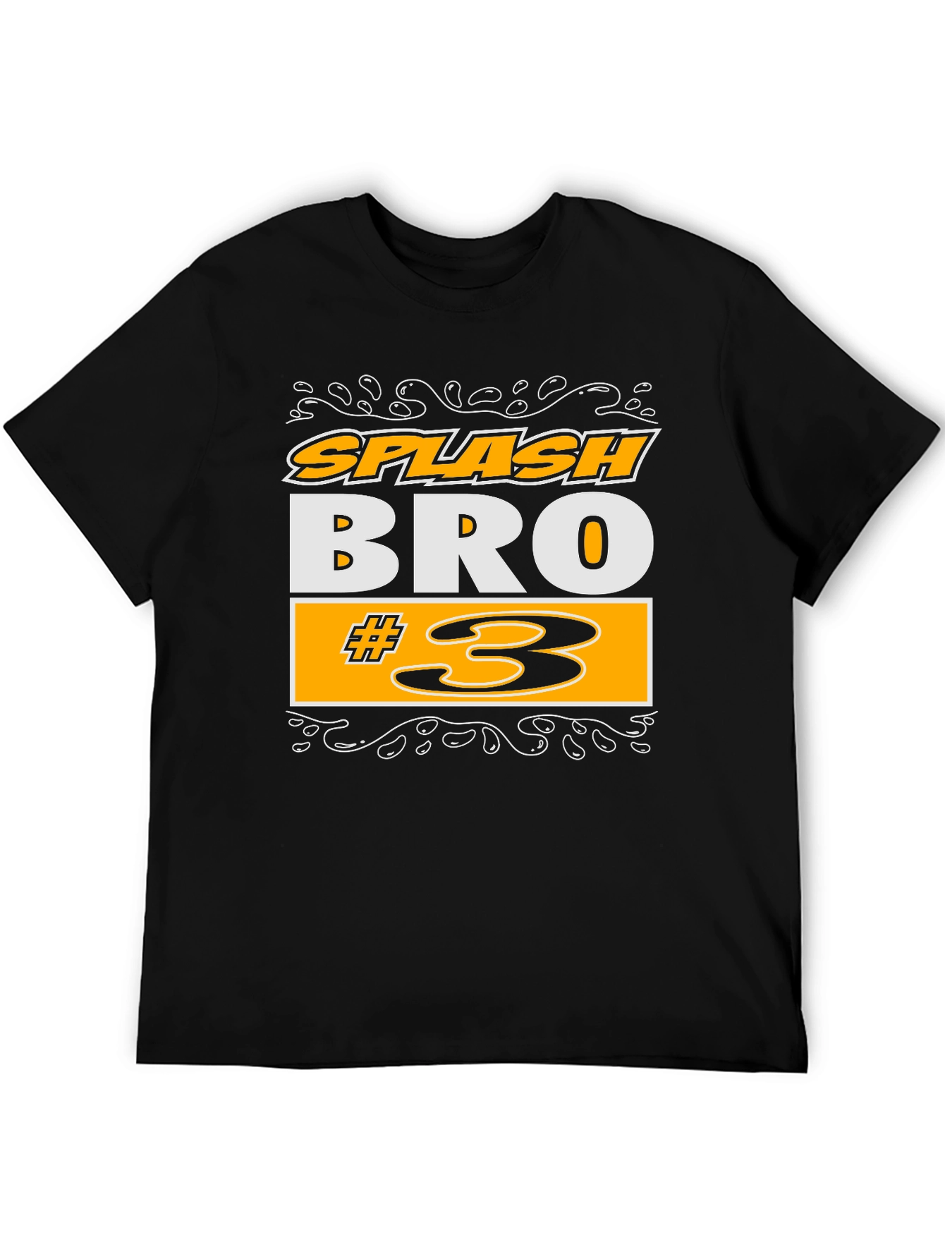 Splash Bro #3 Black Graphic T-Shirt