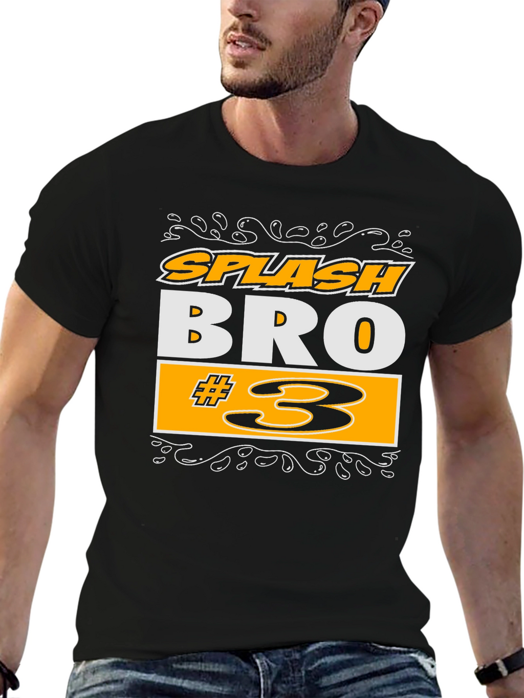 Splash Bro #3 Black Graphic T-Shirt
