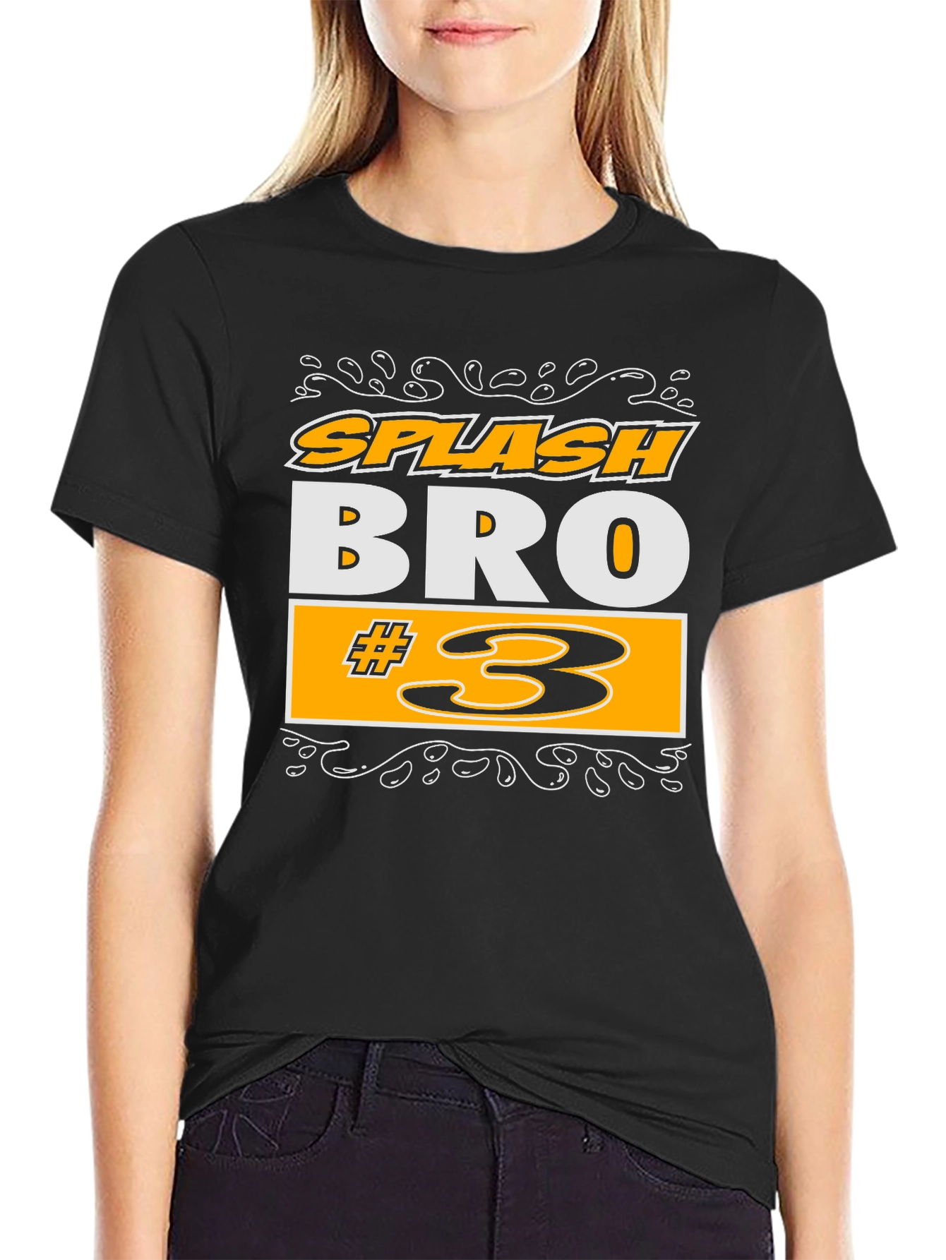 Splash Bro #3 Black Graphic T-Shirt