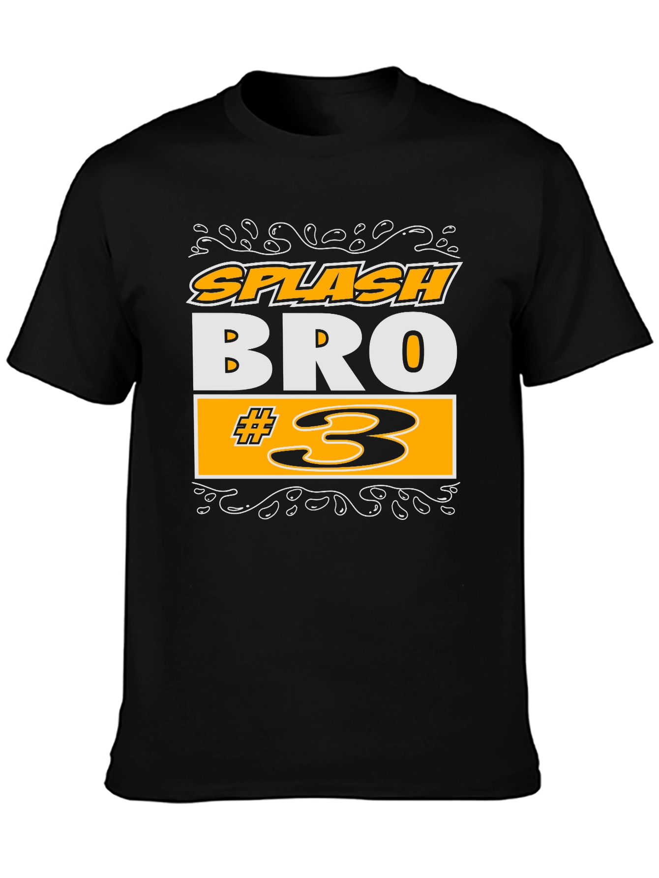 Splash Bro #3 Black Graphic T-Shirt
