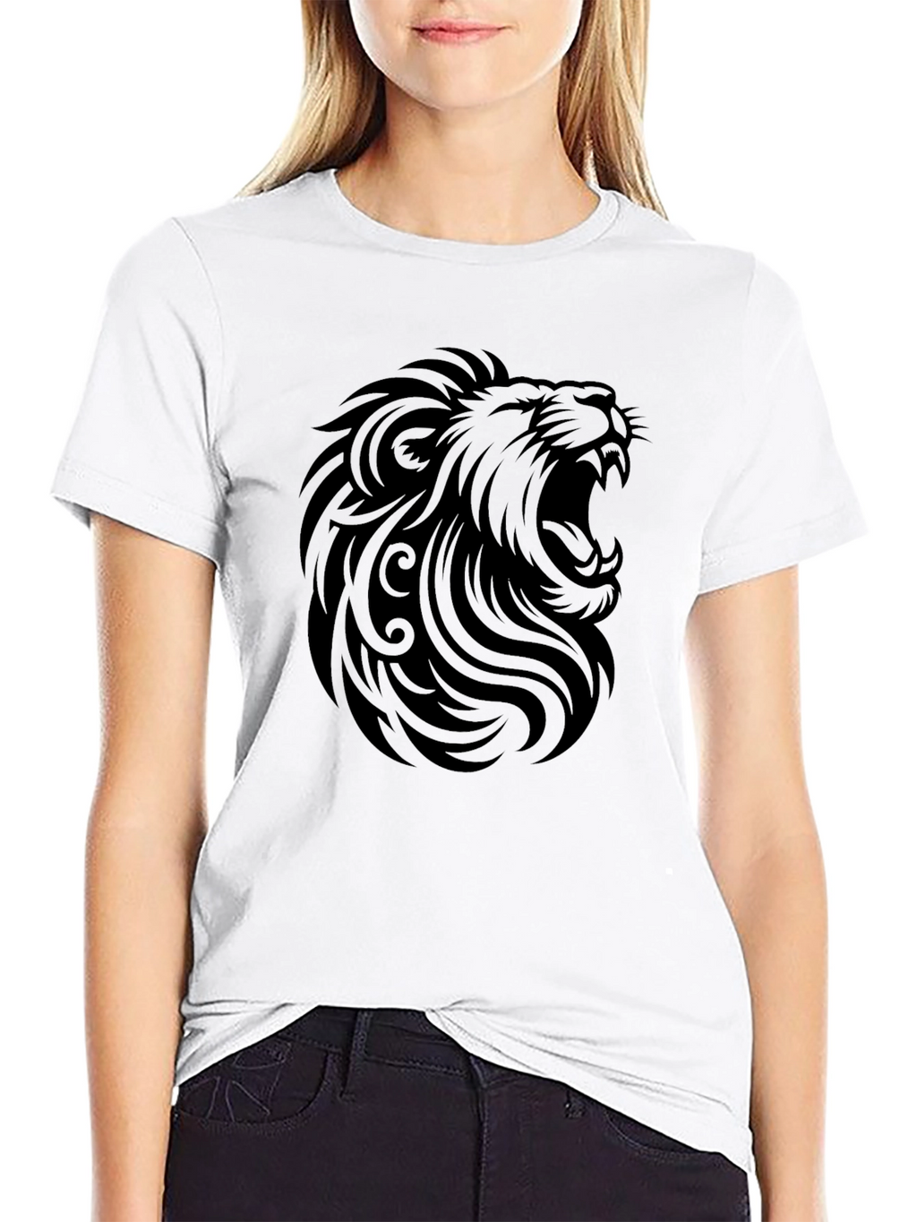 Roaring Lion Graphic Print Black T-Shirt