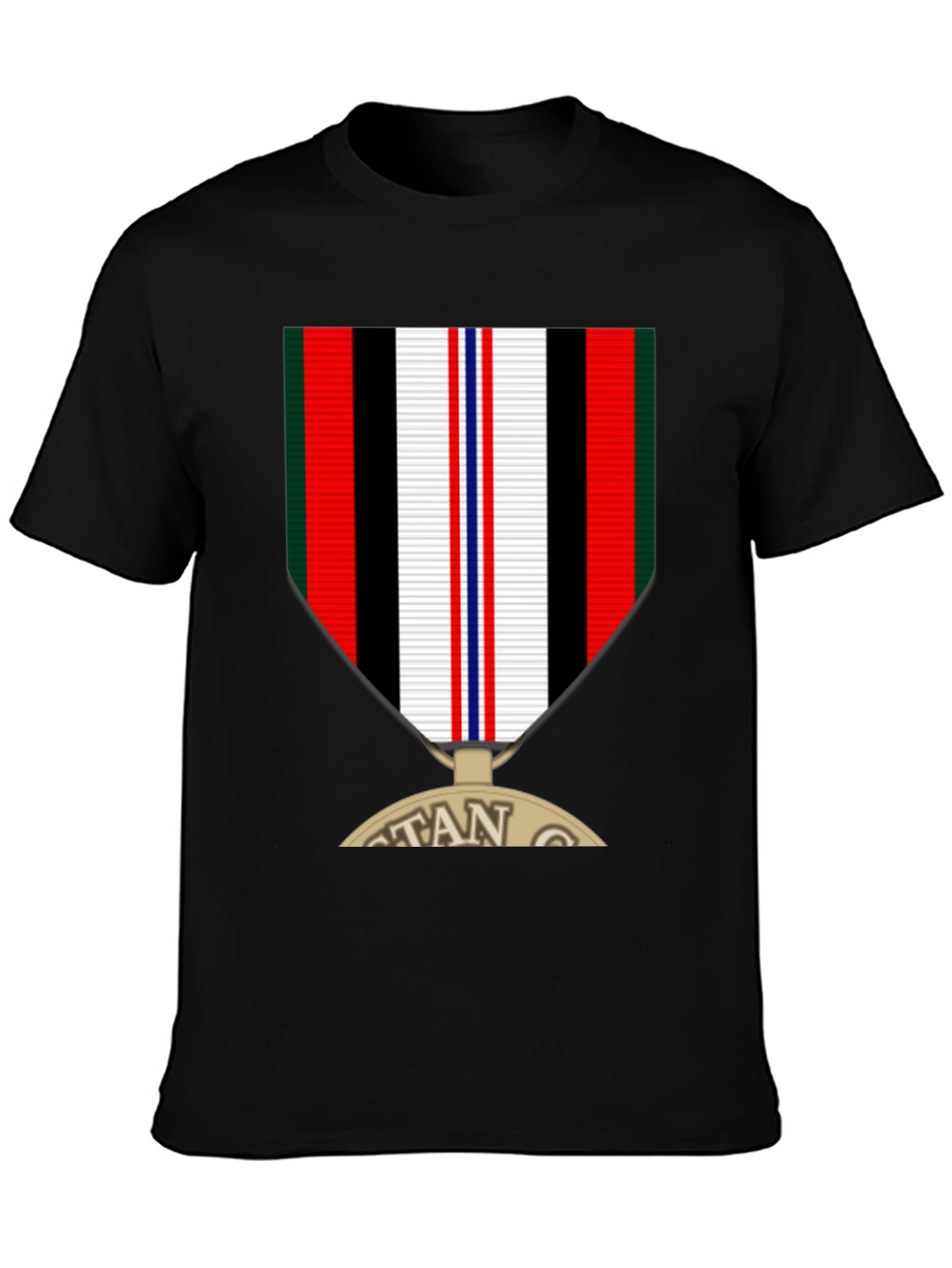 Veteran Medal Graphic Tee - Black Crew Neck T-Shirt