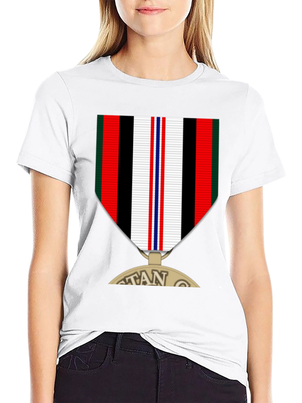 Veteran Medal Graphic Tee - Black Crew Neck T-Shirt
