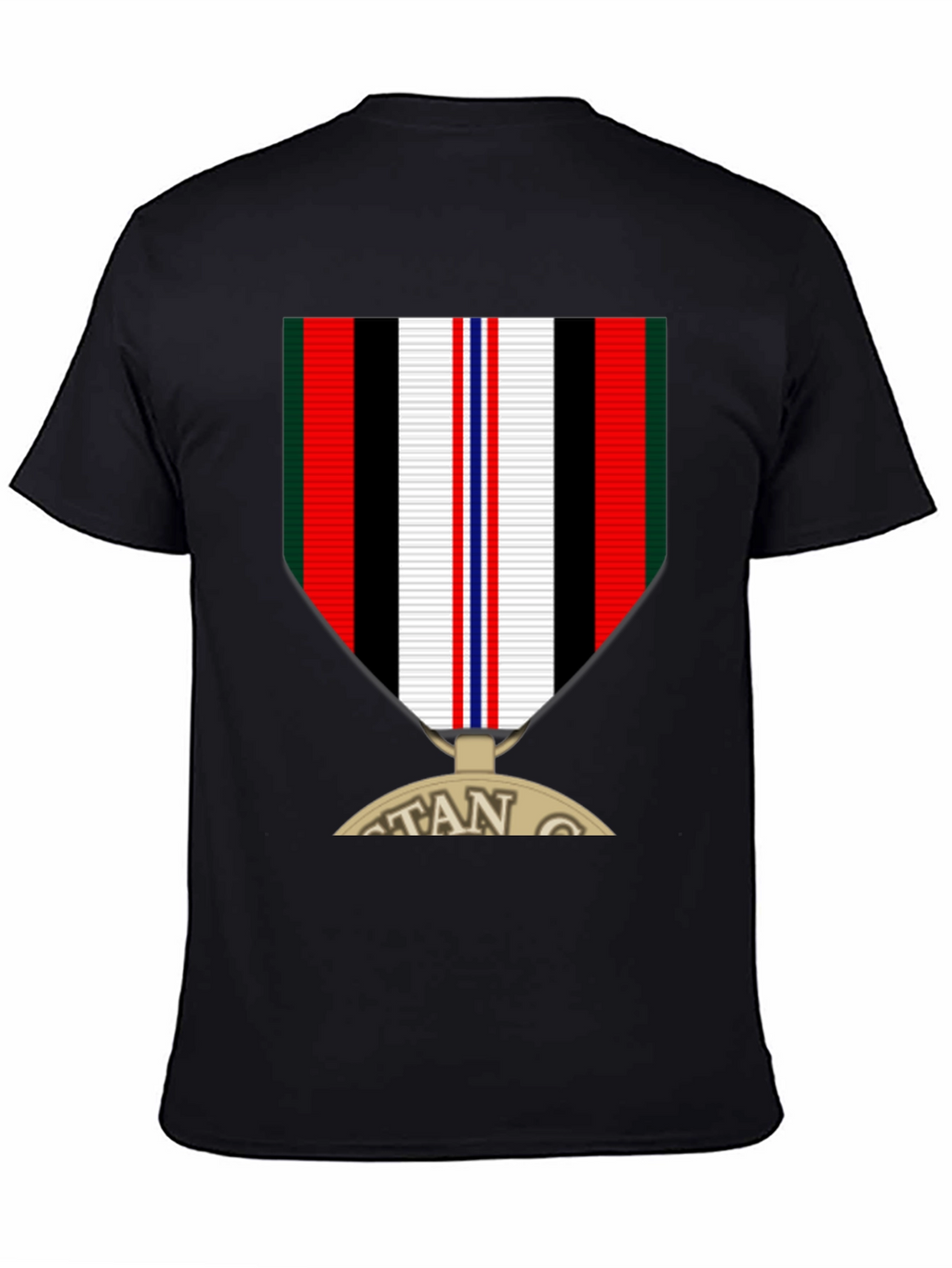 Veteran Medal Graphic Tee - Black Crew Neck T-Shirt