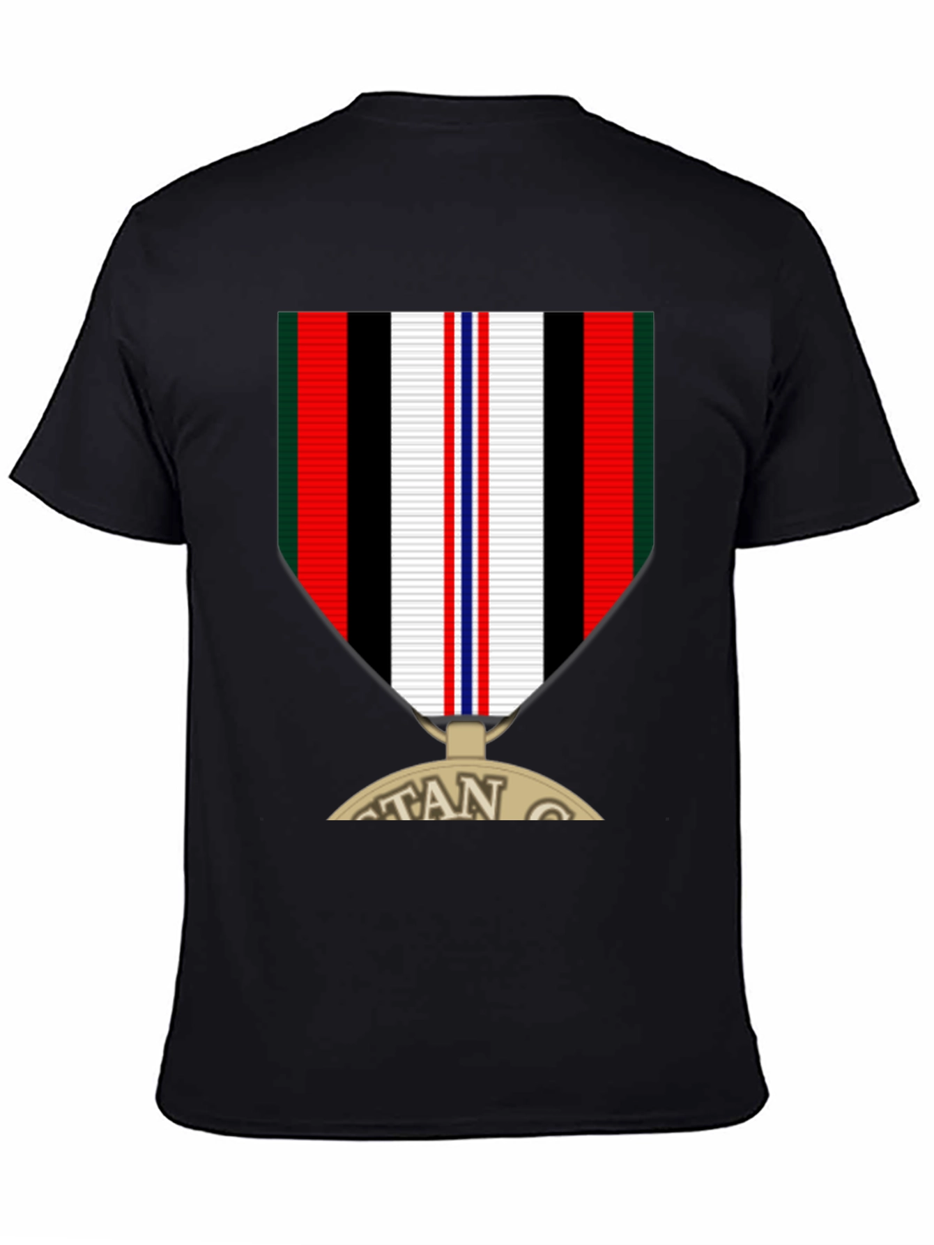 Veteran Medal Graphic Tee - Black Crew Neck T-Shirt