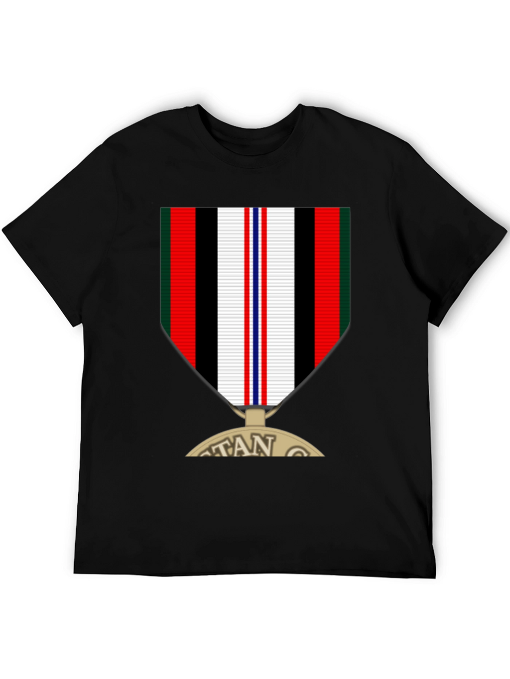 Veteran Medal Graphic Tee - Black Crew Neck T-Shirt