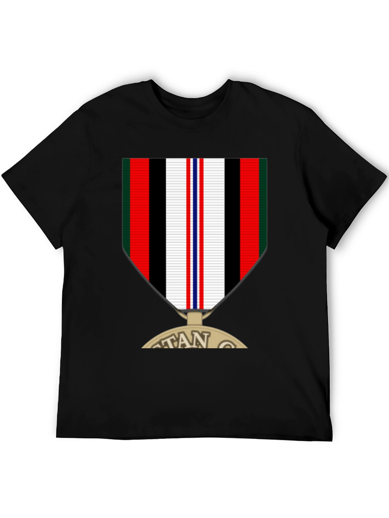 Veteran Medal Graphic Tee - Black Crew Neck T-Shirt