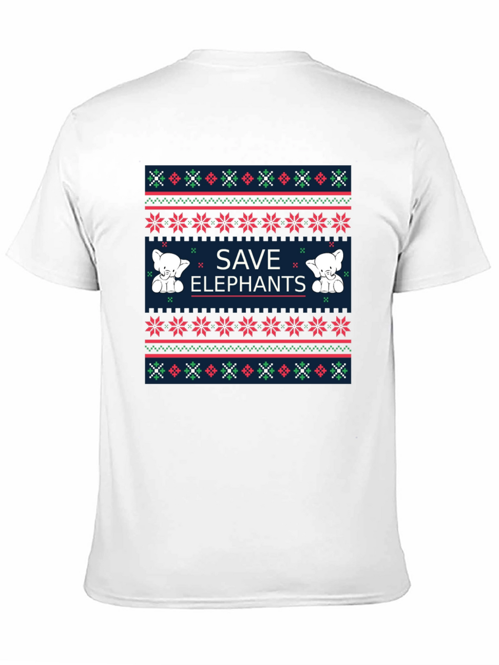 Save Elephants Graphic Tee - Ugly Christmas Sweater Style