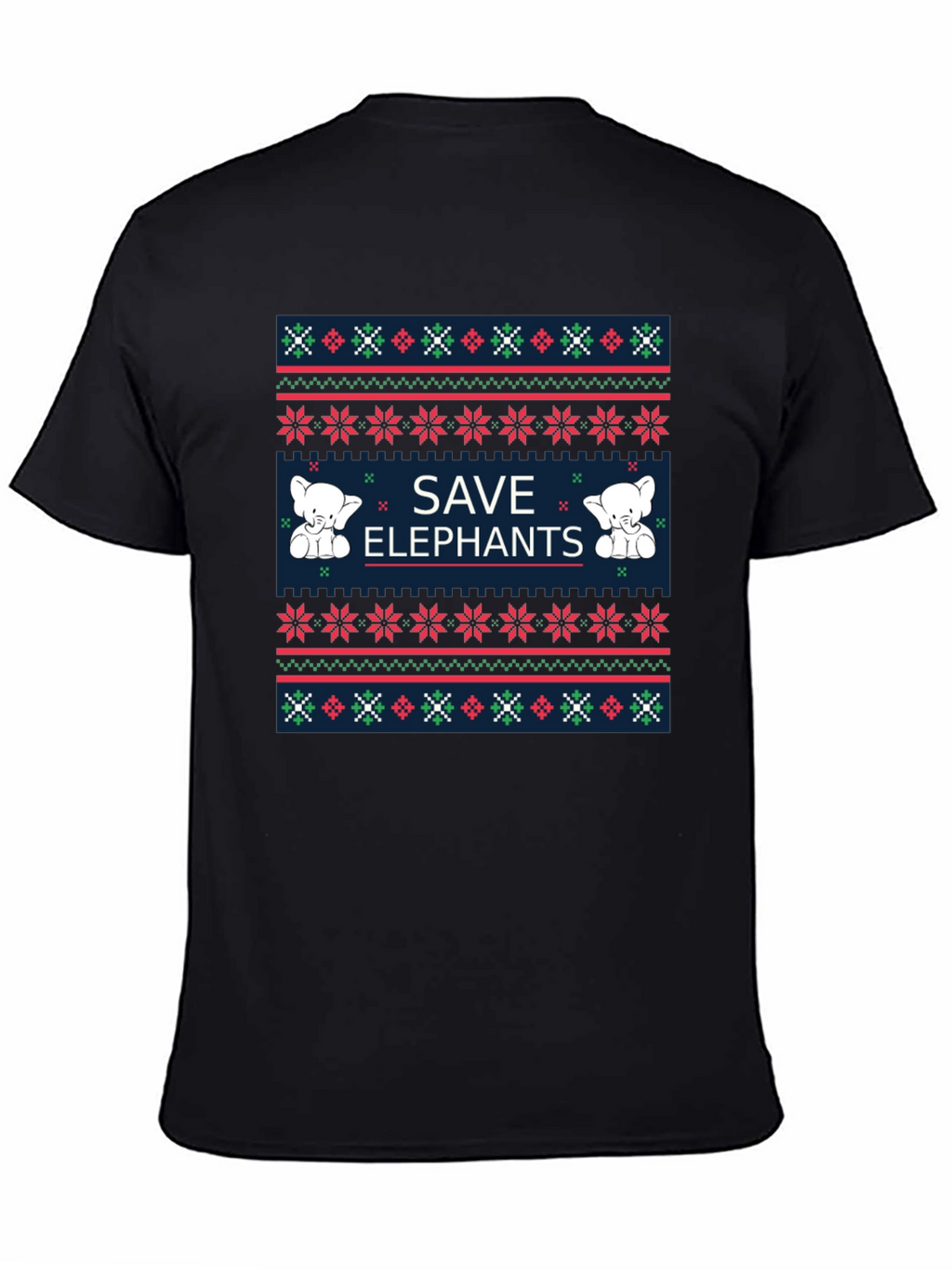 Save Elephants Graphic Tee - Ugly Christmas Sweater Style