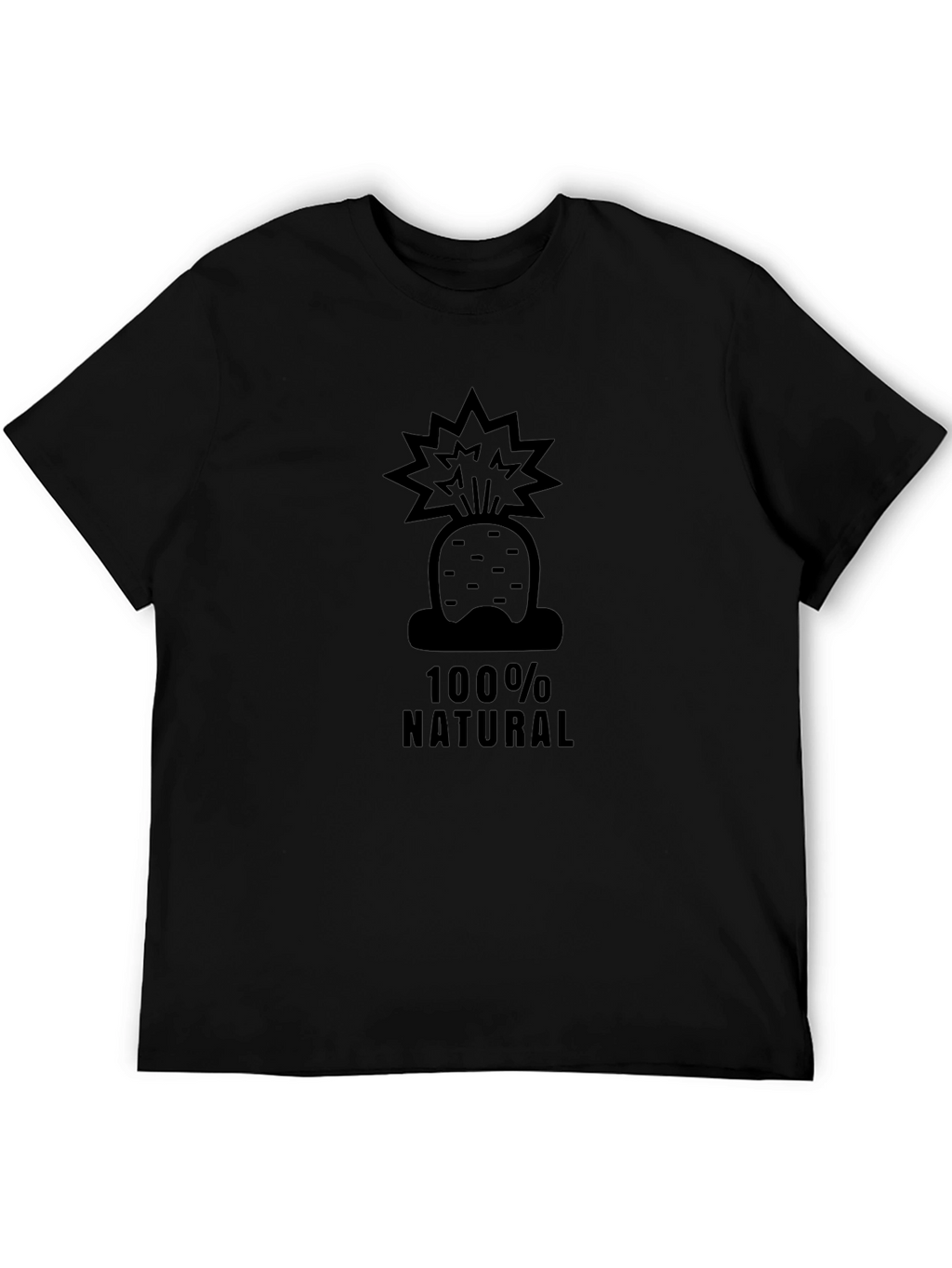100% Natural Carrot T-Shirt - Black