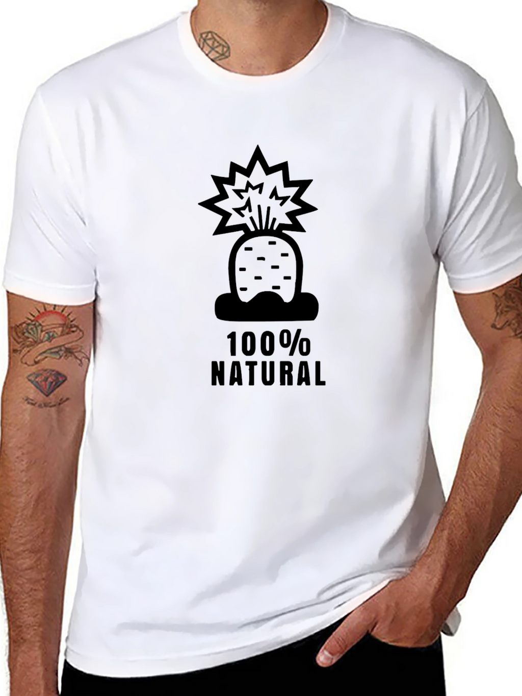 100% Natural Carrot T-Shirt - Black