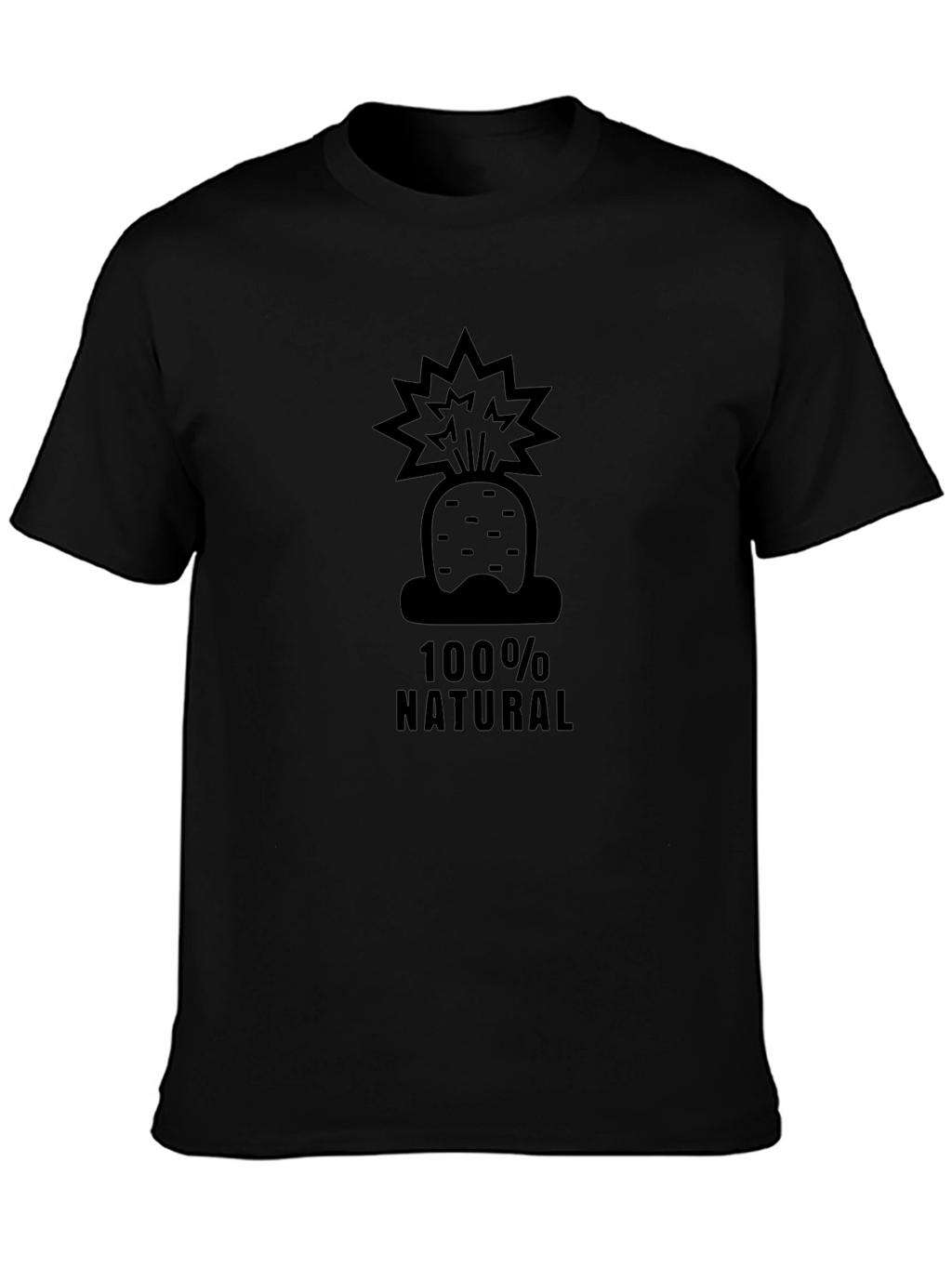 100% Natural Carrot T-Shirt - Black
