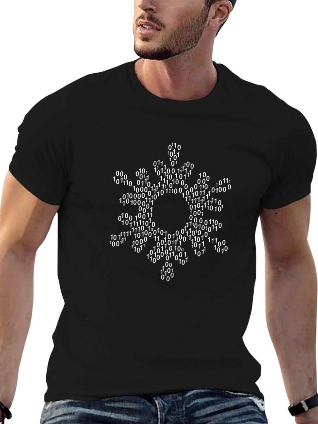 Binary Code Snowflake T-Shirt - Geek Chic