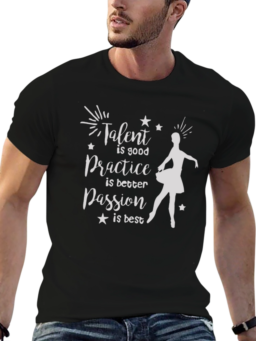 Talent Passion Practice Ballerina Graphic Tee