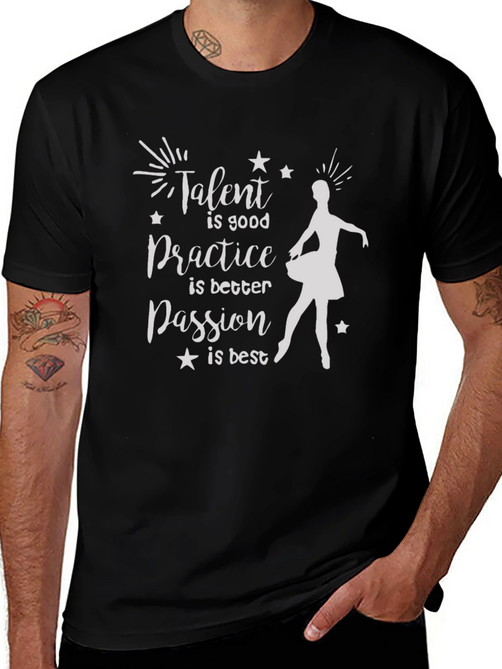 Talent Passion Practice Ballerina Graphic Tee