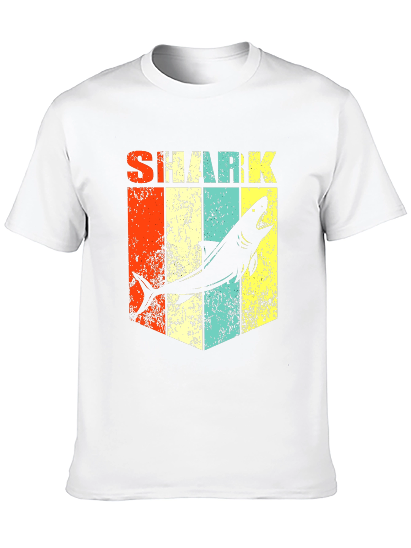 Retro Shark Graphic Tee - Stylish Mens Black T-Shirt