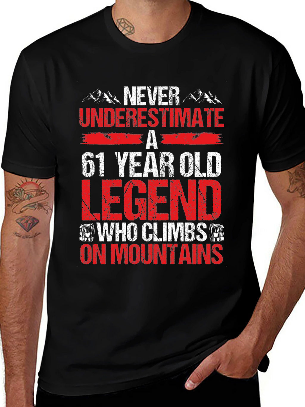 61 Year Old Legend Mountain Climber Graphic T-Shirt