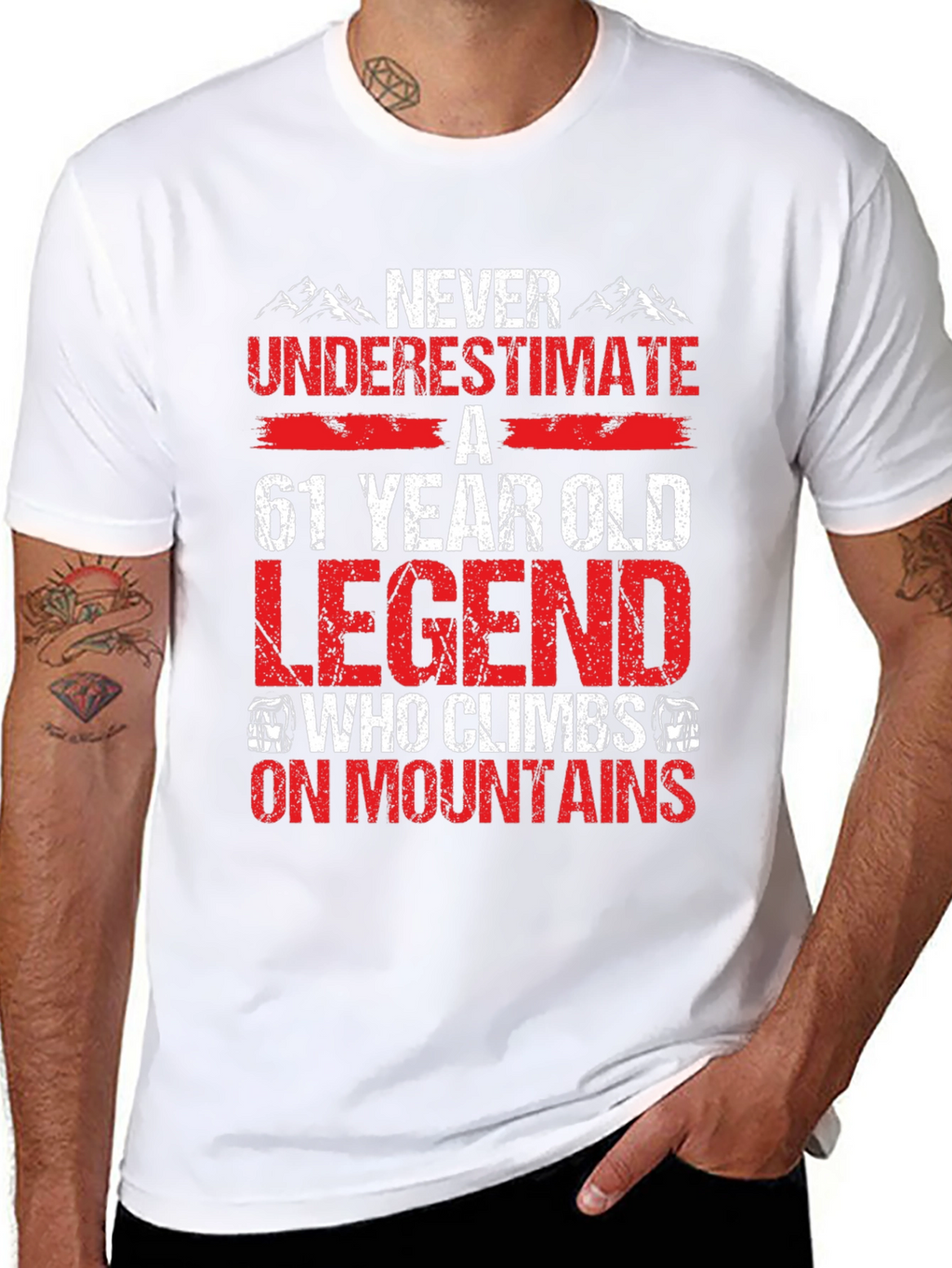 61 Year Old Legend Mountain Climber Graphic T-Shirt