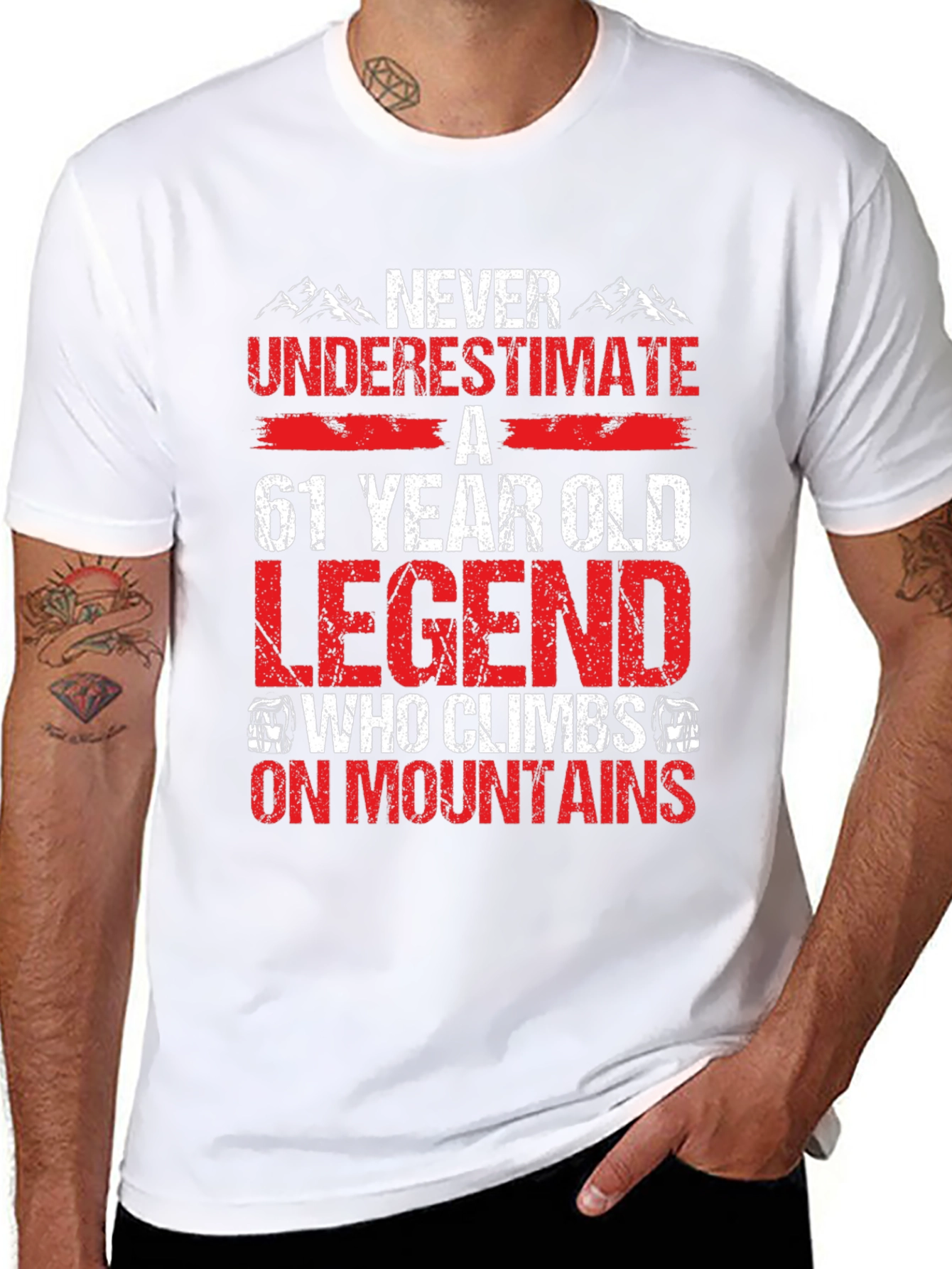 61 Year Old Legend Mountain Climber Graphic T-Shirt